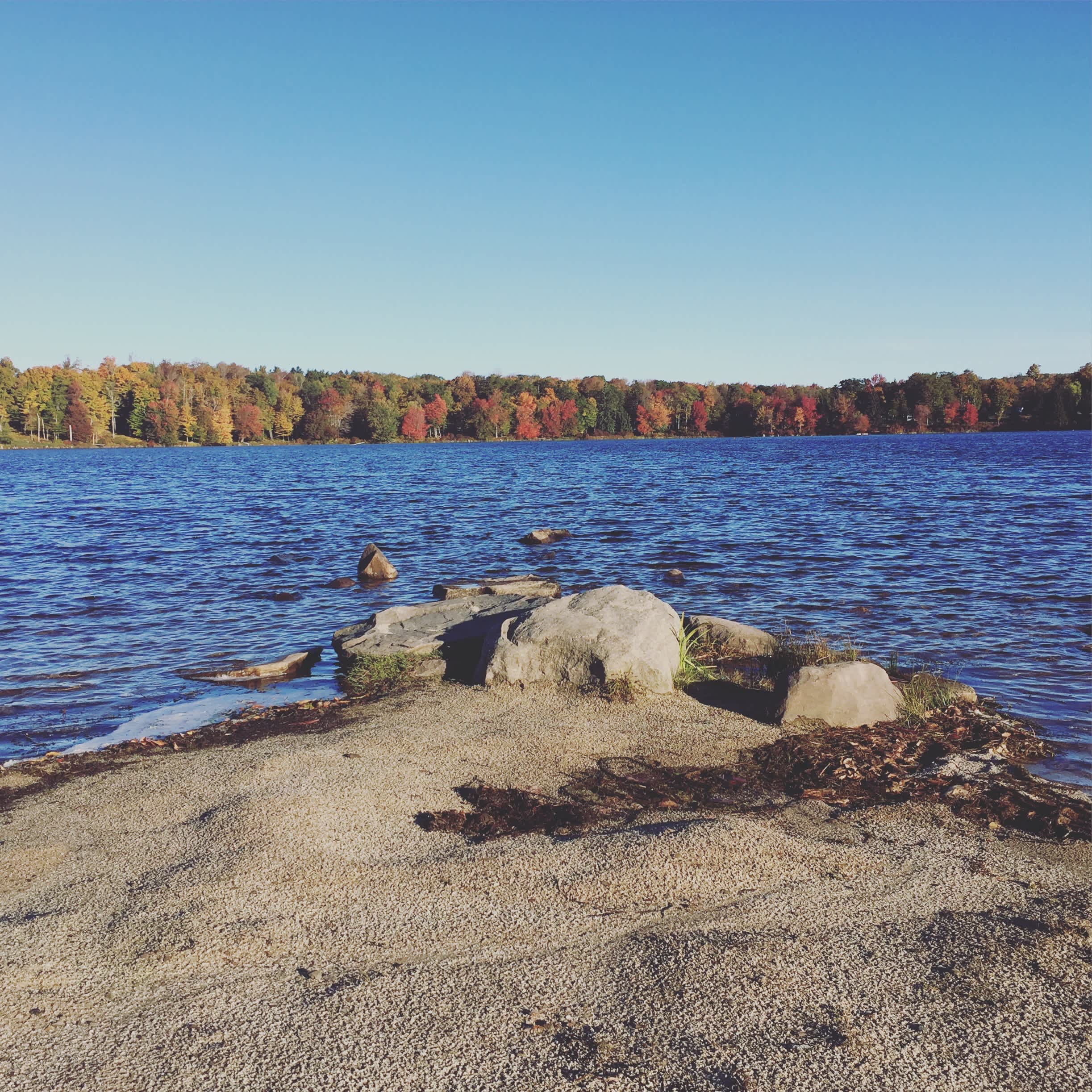 The Point at Pickerel Point. Ice was already forming at the breaks, mornings were cold, but there's nothing like a fall camp.