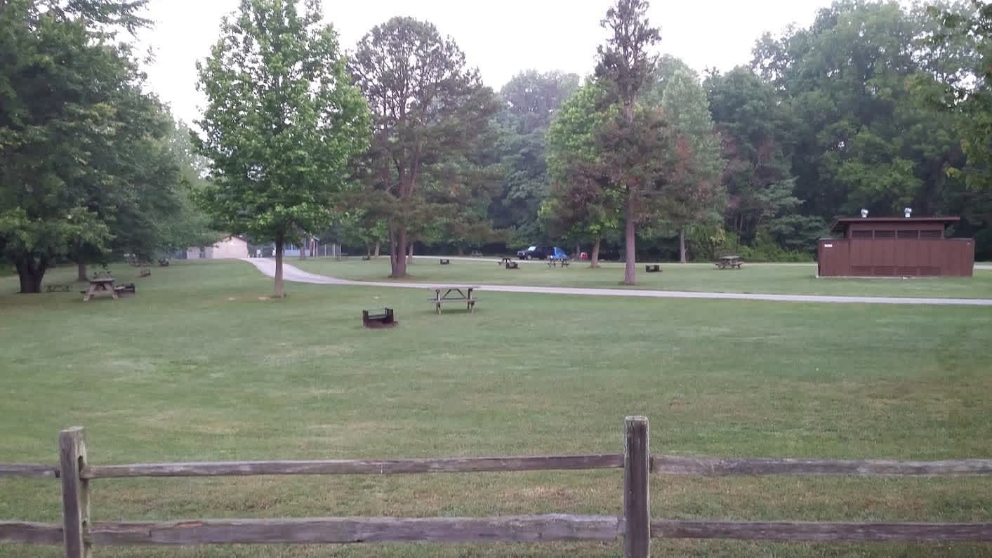 Clean inviting campgrounds at Paynetown SRA on Monroe Lake. There are Modern toilets/showerhouse nearby.