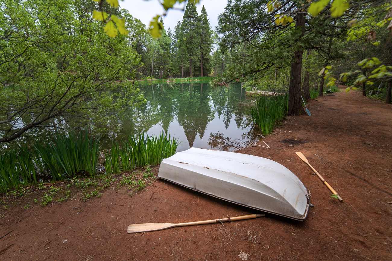 Even when camping at the pasture, the pond is a good spot to go relax for the day