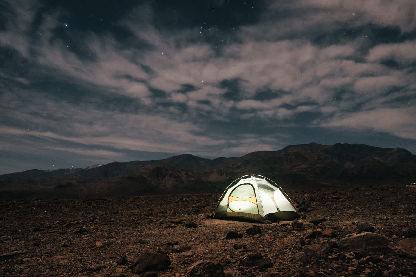 Furnace Creek fills up quick, but there's a lot of backcountry camping right now down the road, like this site up West Side Road. 