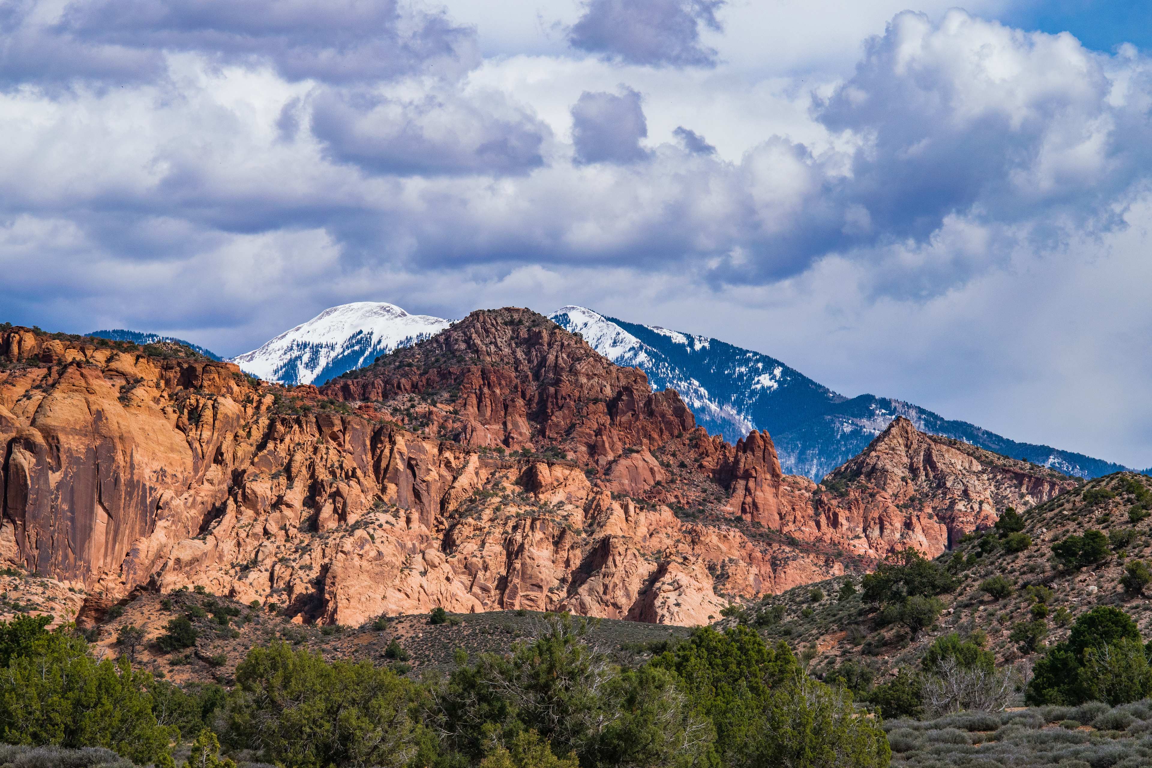 View of the La Sal Mountains from the campsite