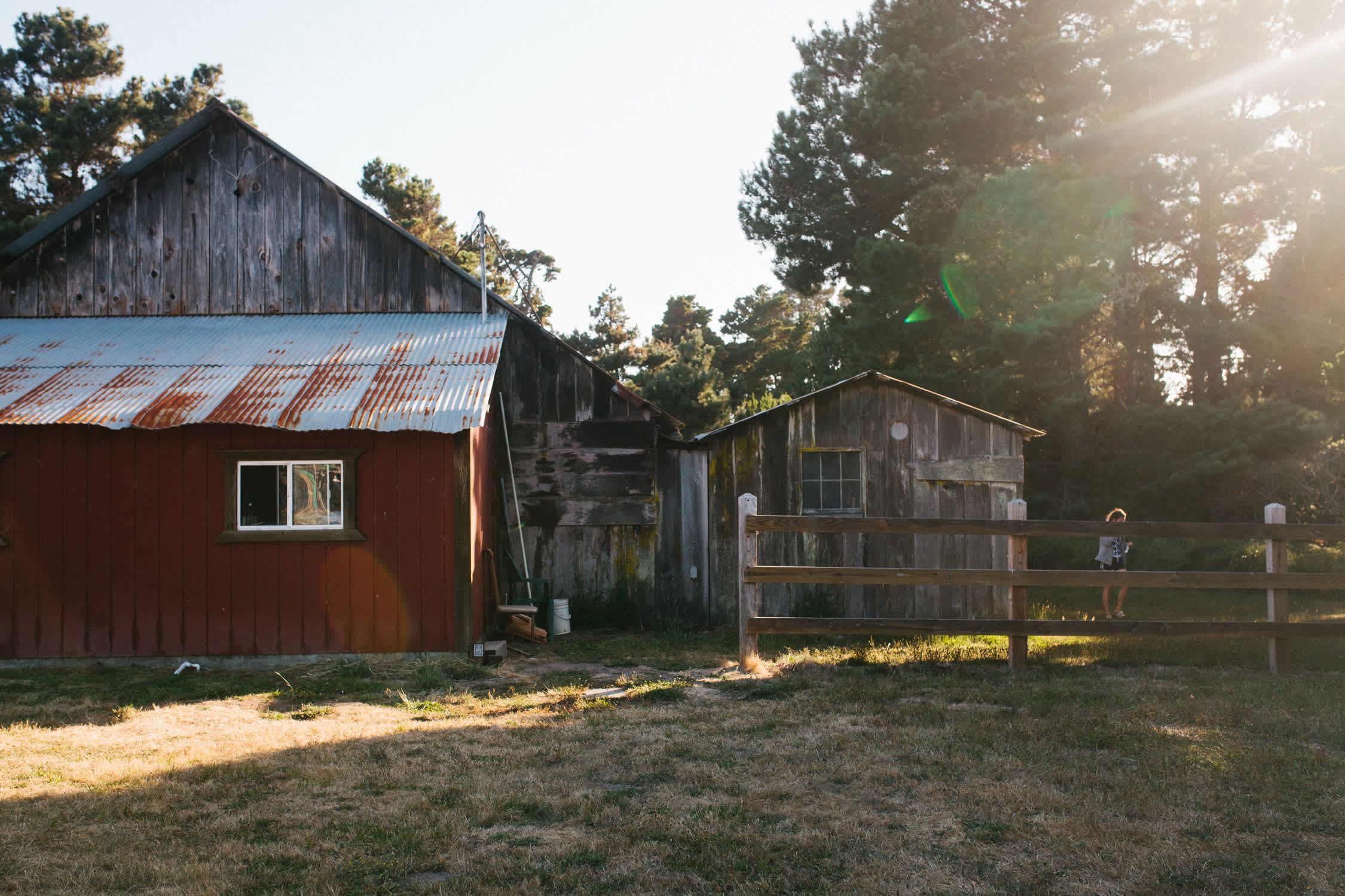 There is a large barn located to the right as you drive onto the property. The owners hosts town events within this space. There's even a horseshoe area!
