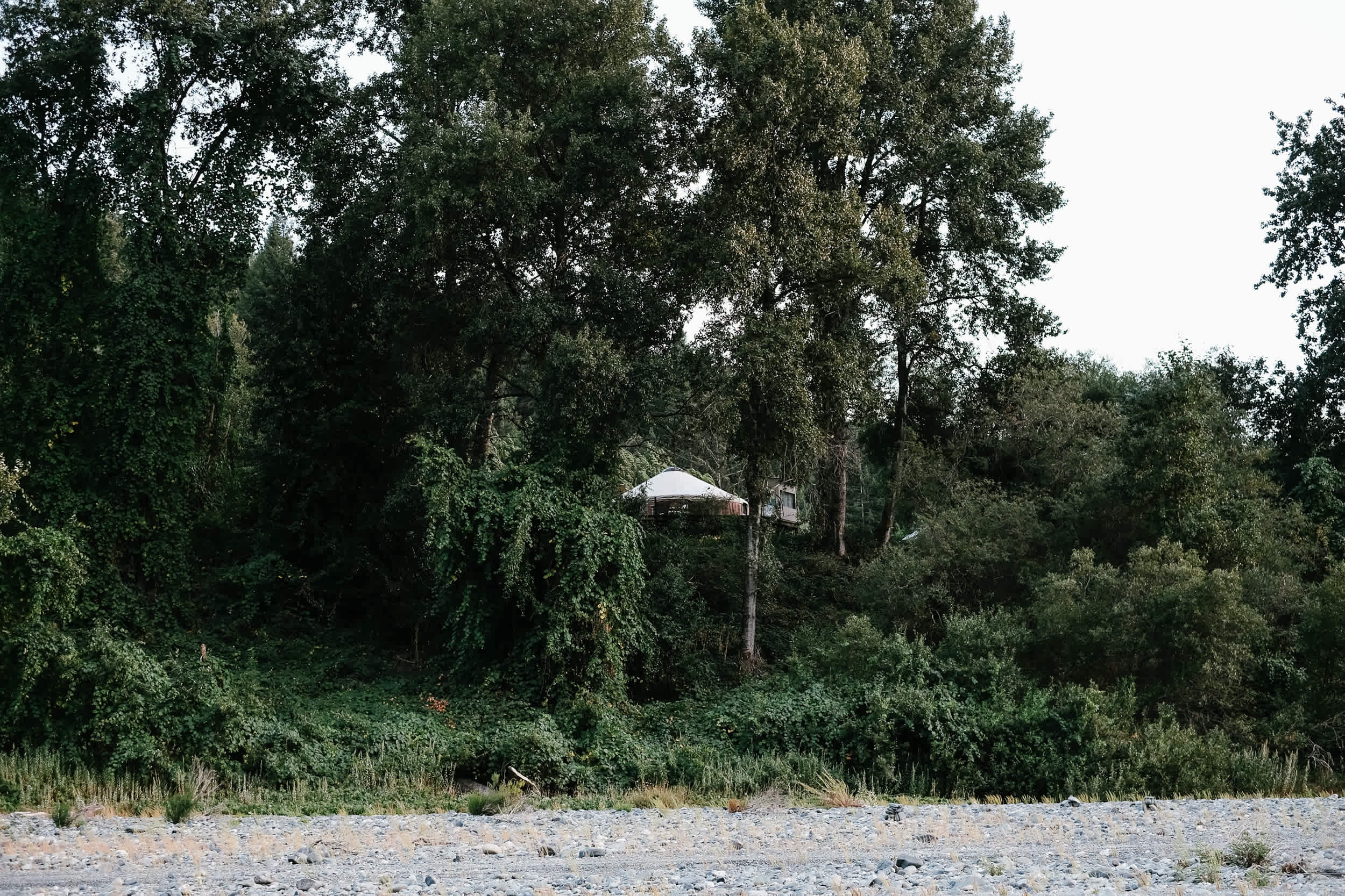 You can see the Yurt from the river beach.