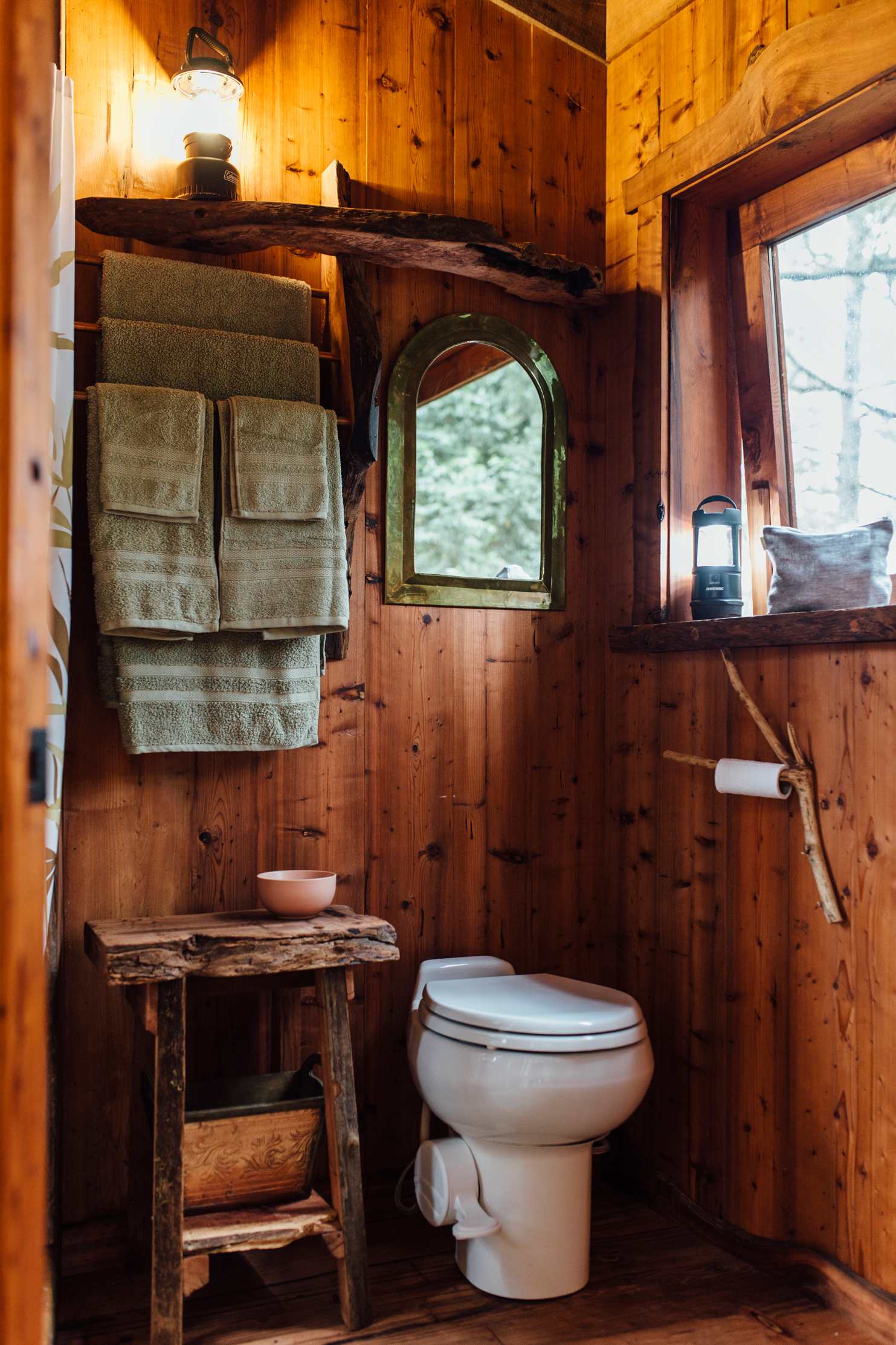 There's even a spotless "real" toilet in the Nest, along with immaculate towels. 