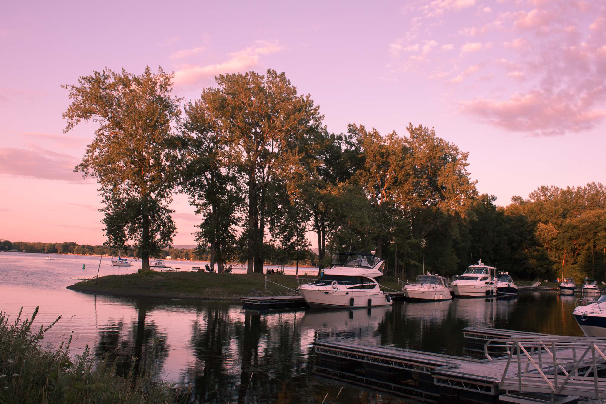 You can rent a boat slip for the night.