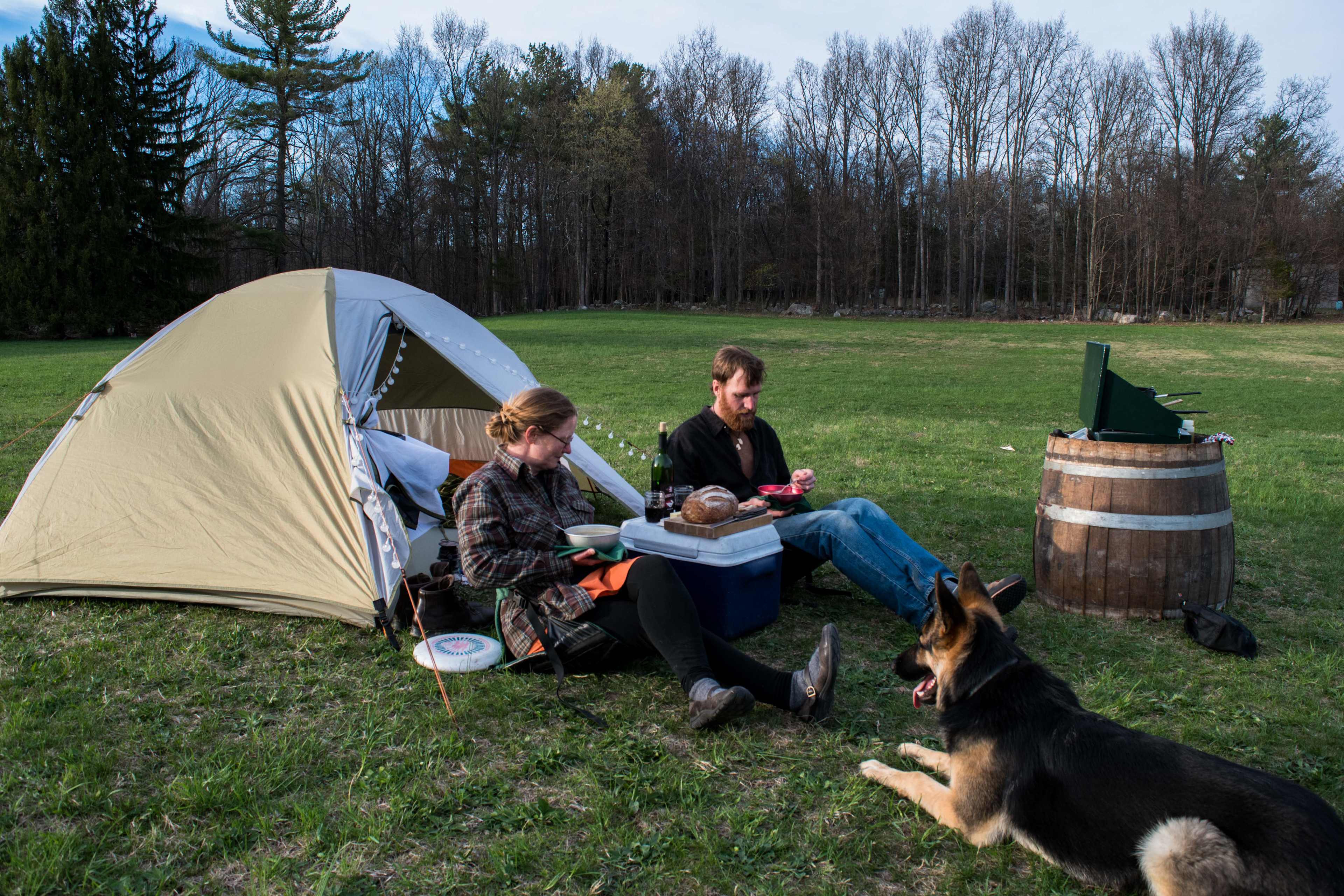 The campsite dining area.