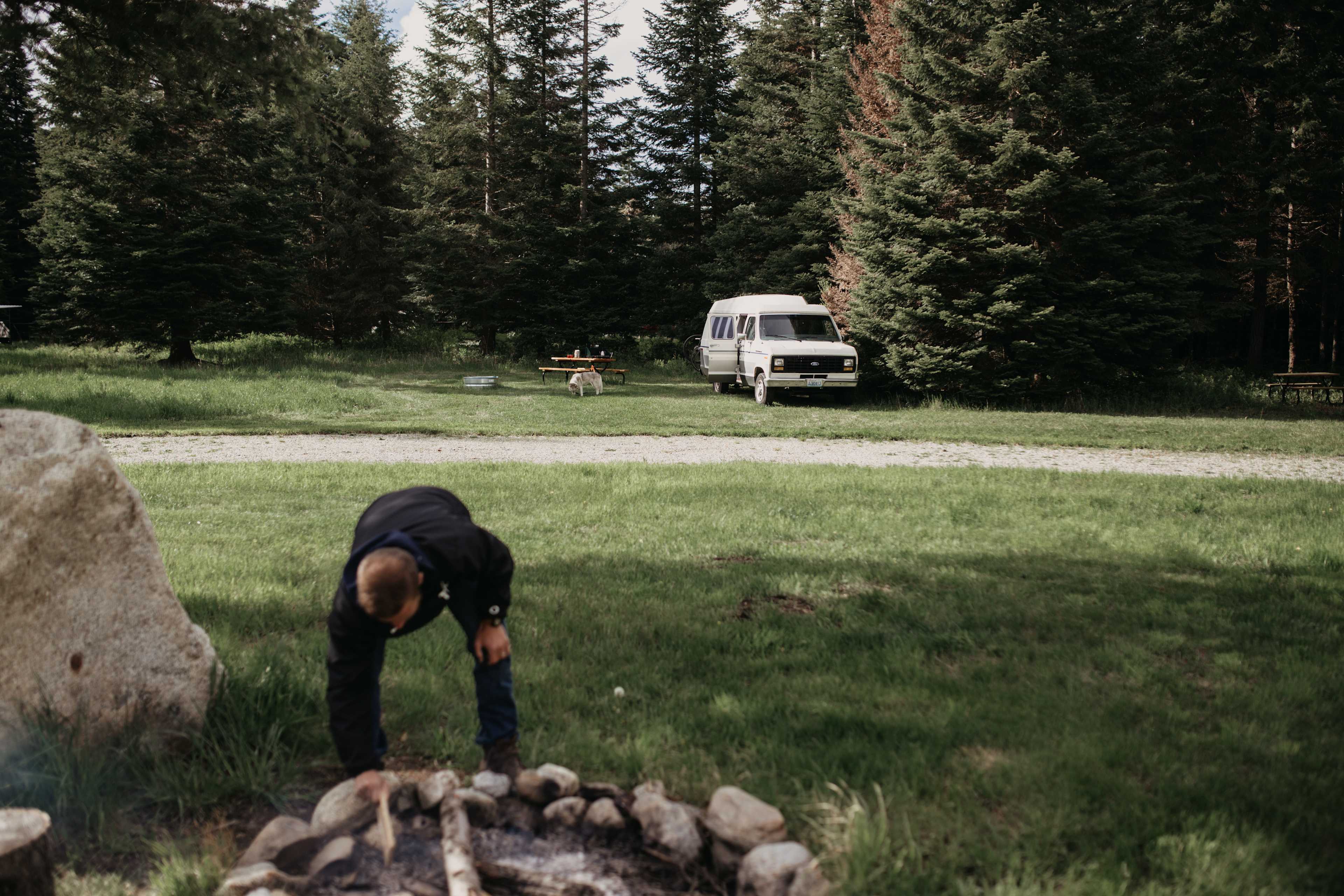 The view of our site from the fire pit. 
