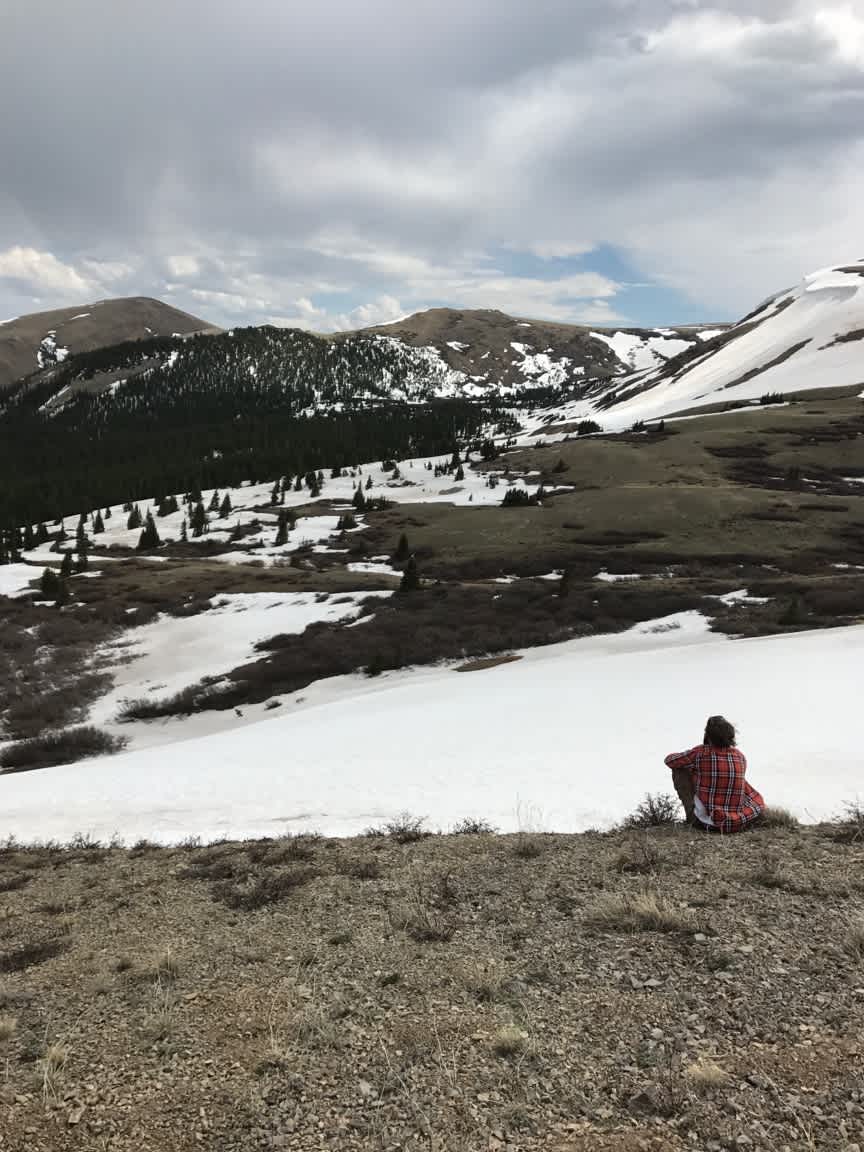 At the top of the trail road. 
