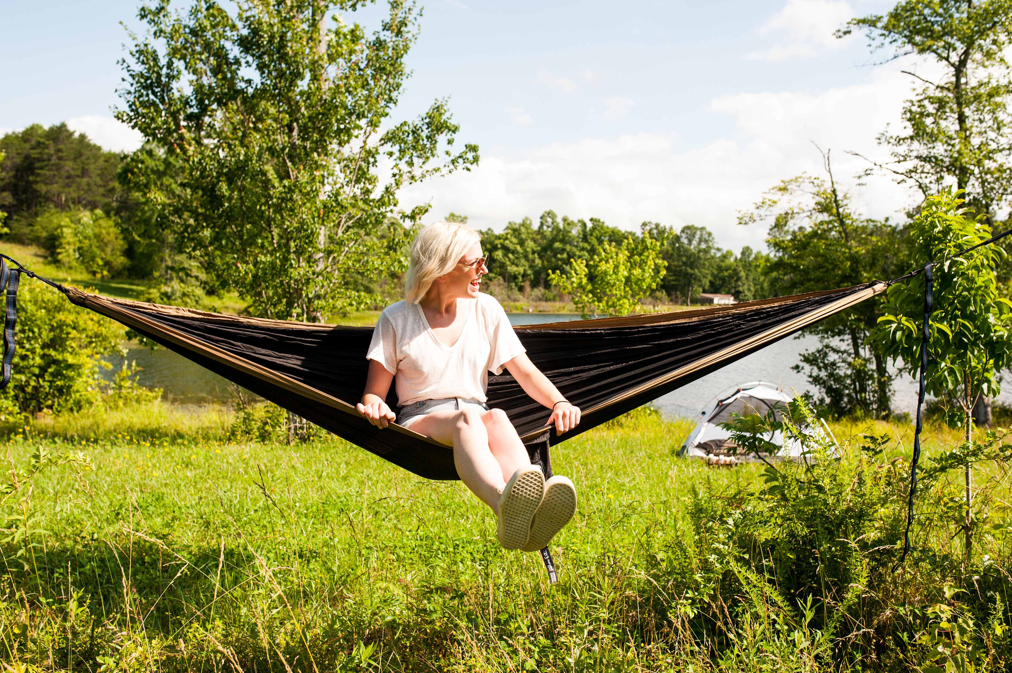 Your campsite is perfect for tree hammocks! 