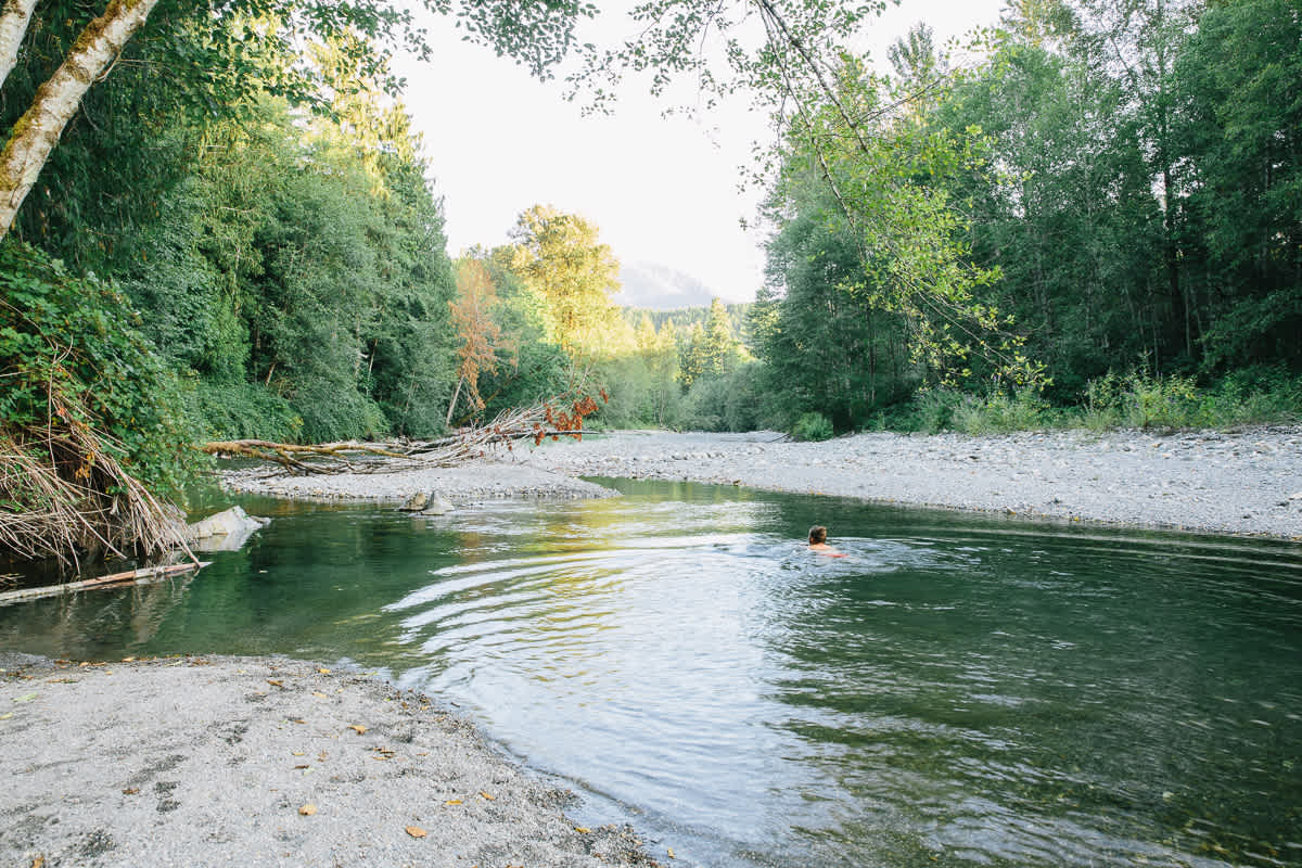 There are several spots along the creek deep enough for a refreshing dip.