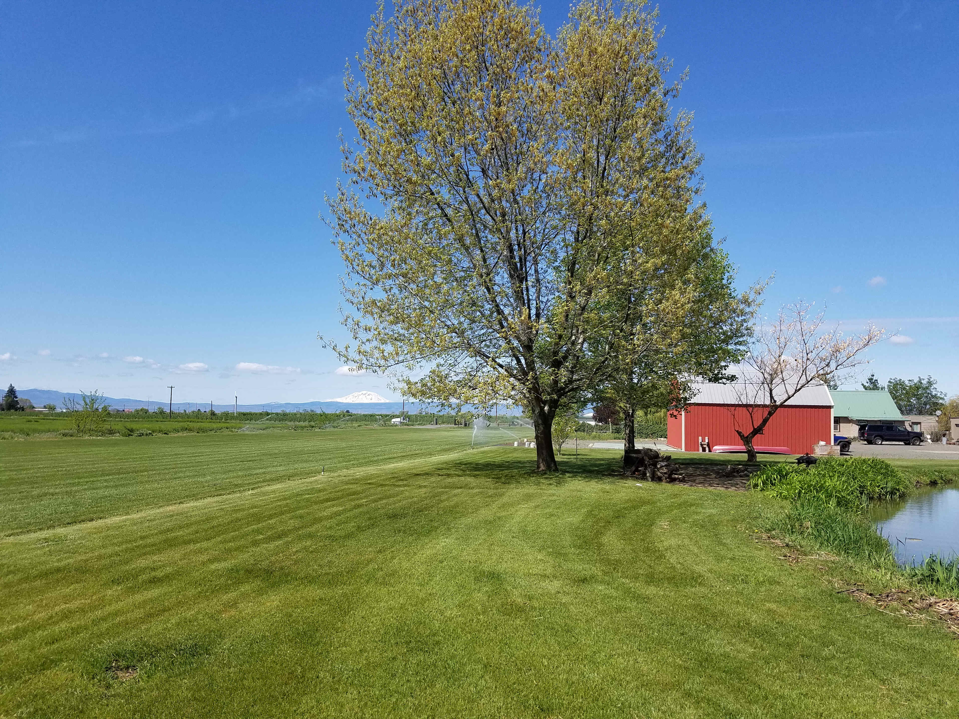 Beach Yard and Runway to the West out to Mt. Adams. Airstrip approach is East to West. 1 mile West of the Wapato Water Tower.