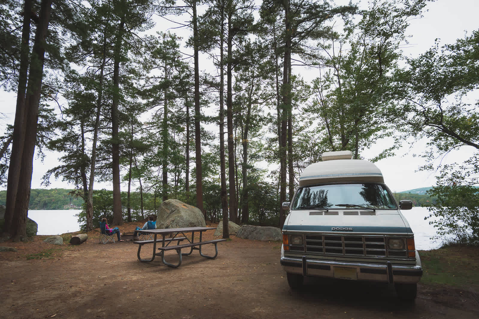 Pawtuckaway State Park: site 43 and site 44 on Horse Head Island are both large private sites with direct lake access.