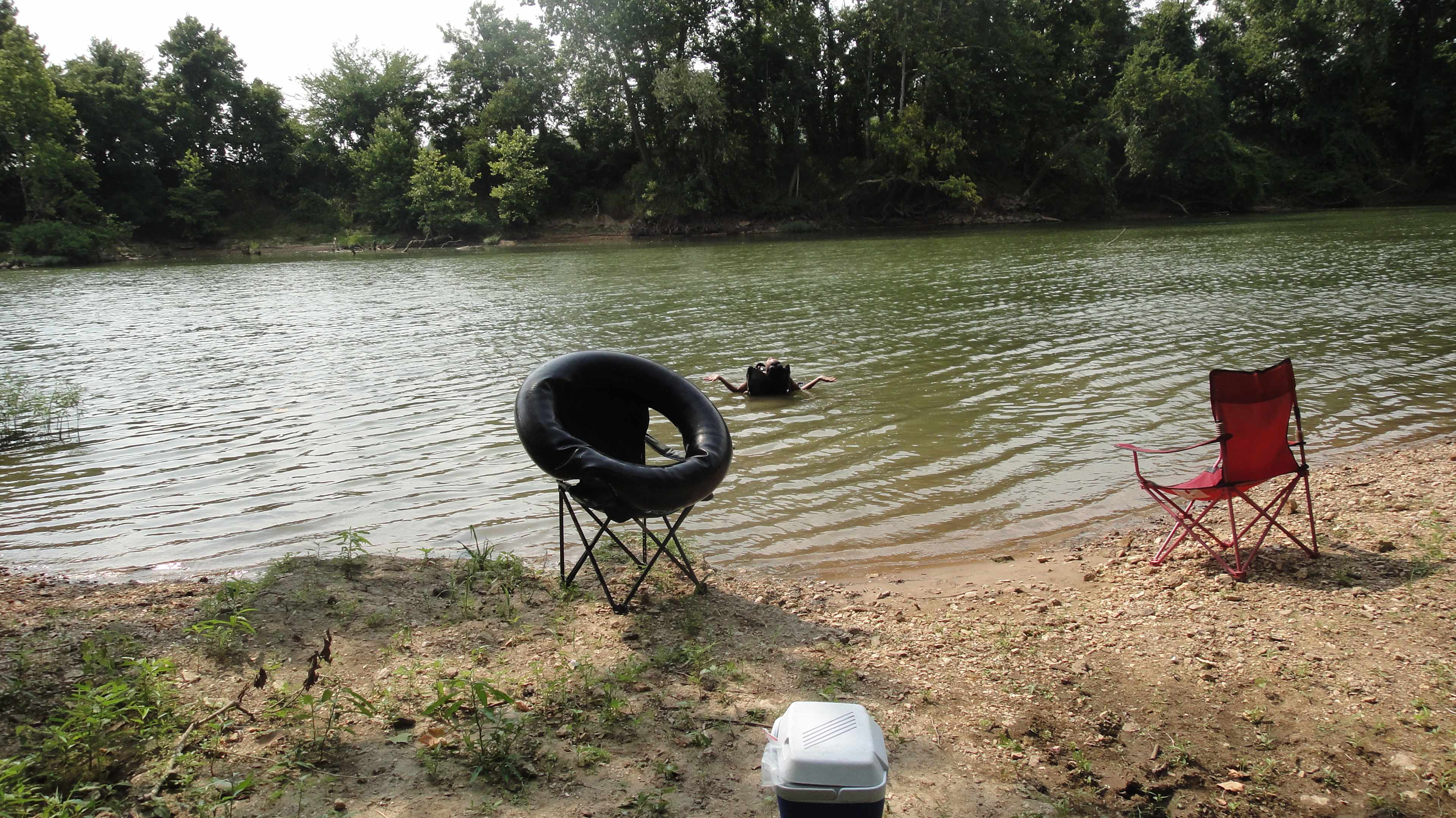Down by the river to cool off in the summer.