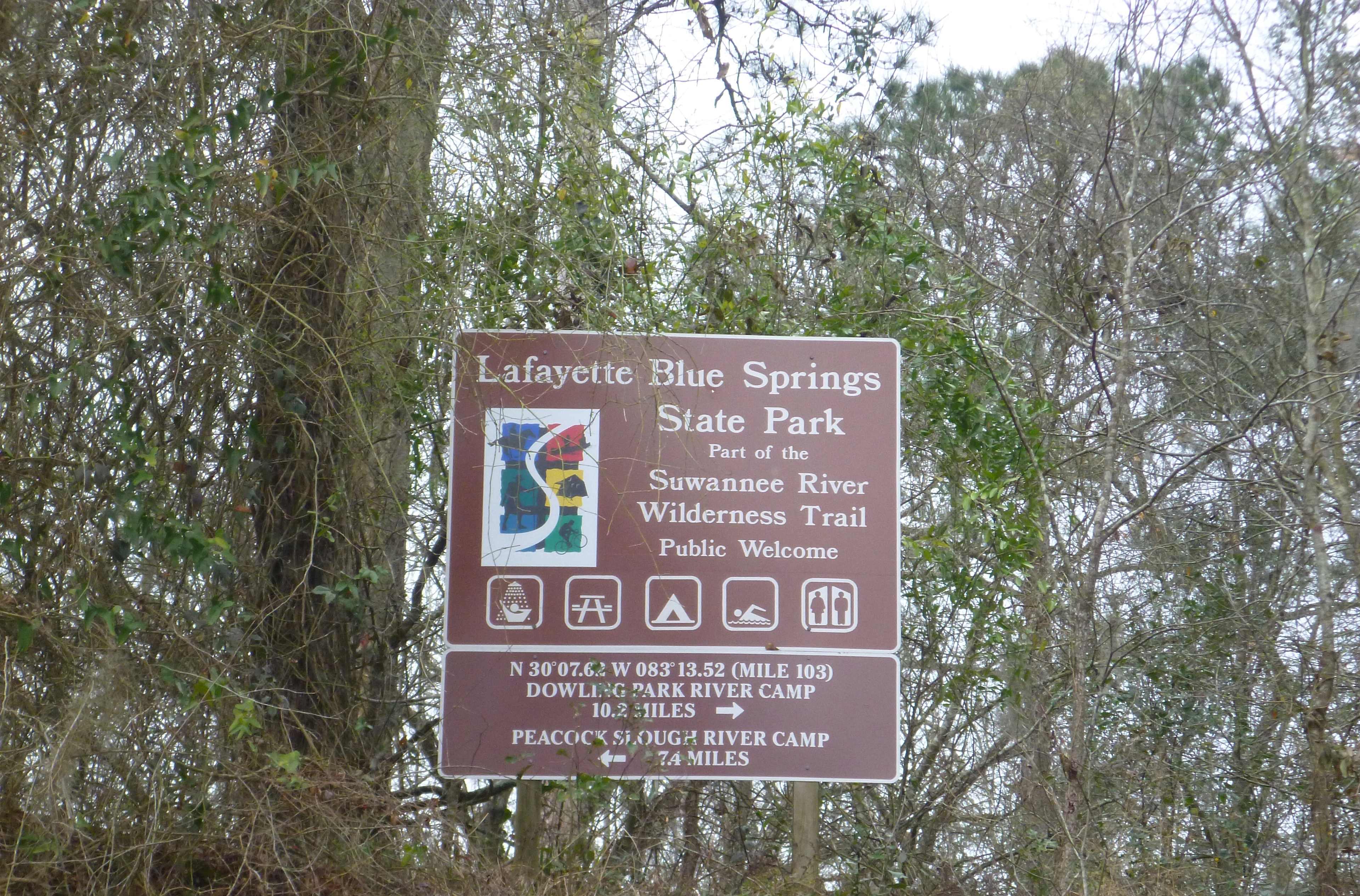 Lafayette Blue Springs State Park along the Suwannee River Wilderness Trail