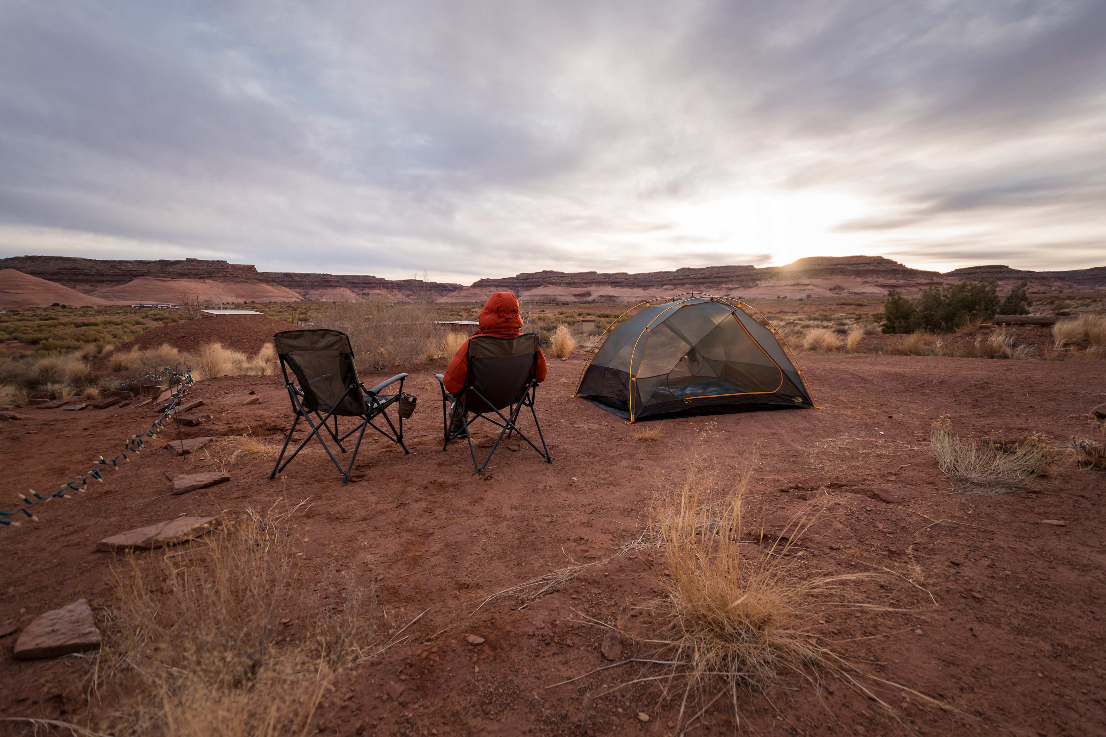 Taking in the stillness of a desert sunrise 