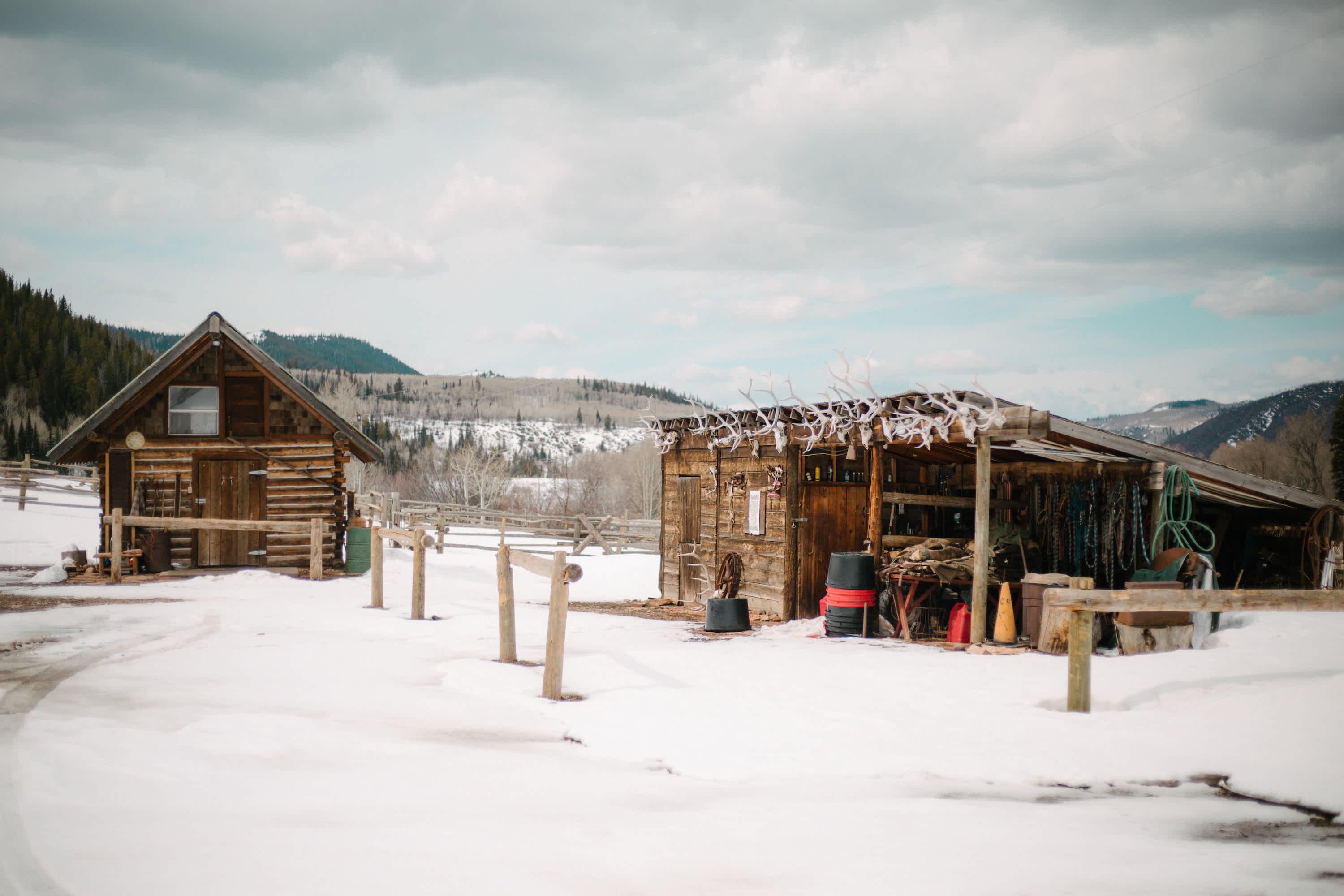 The ranch offers snowmobile rides and snowshoes in the winter, and boasts a herd of 40 horses for trail rides during the summer. 