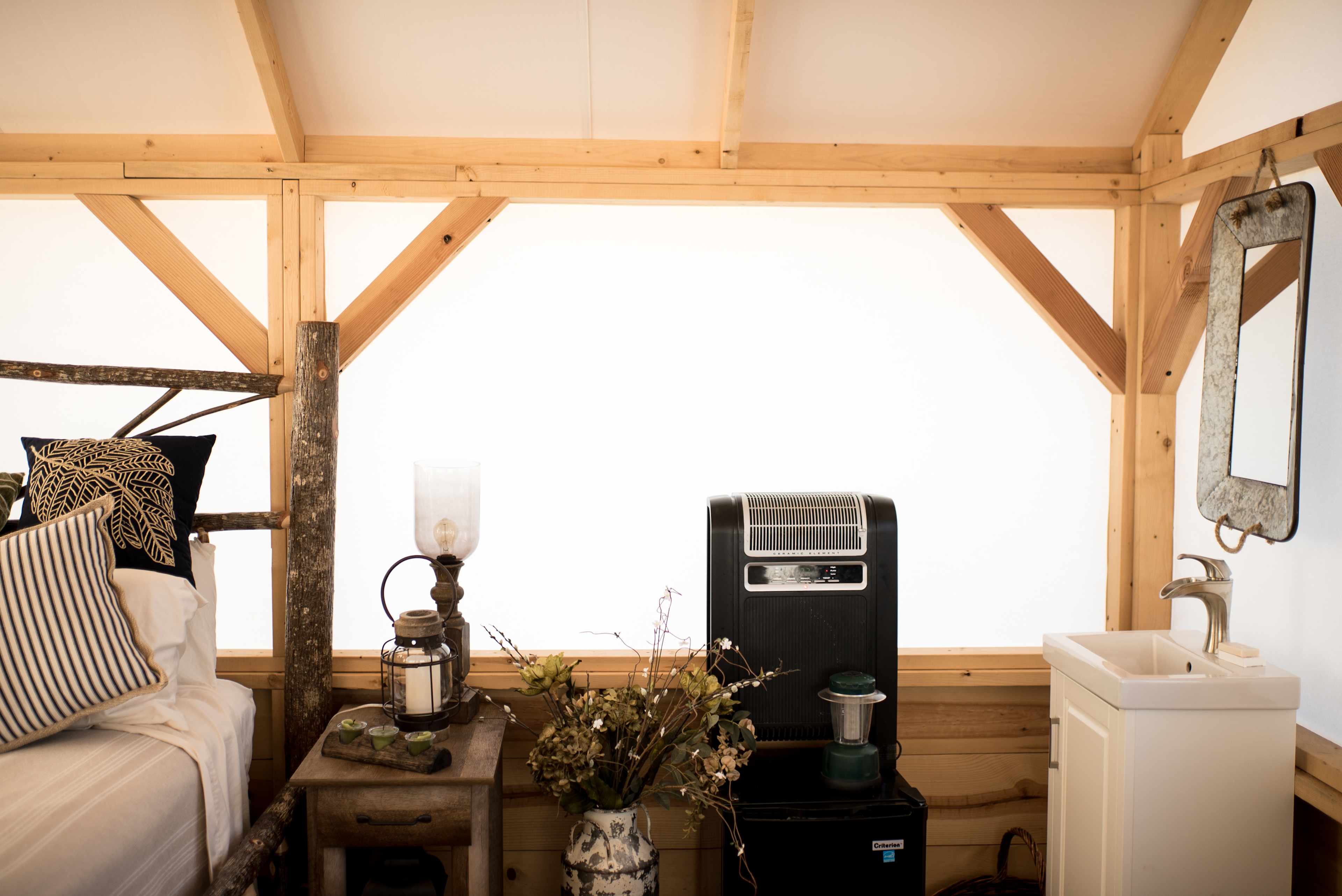 Heaters and air-conditioning are available to keep you comfortable.