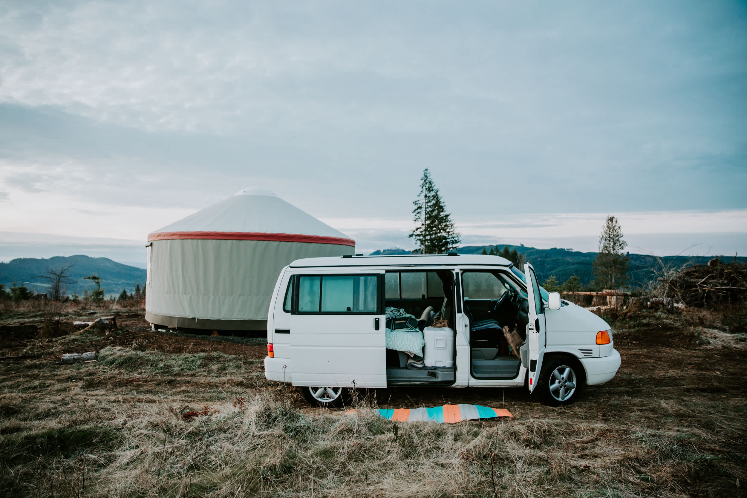 My get-up for the weekend. Camper van + Yurt = the most comfortable camping there ever was. 