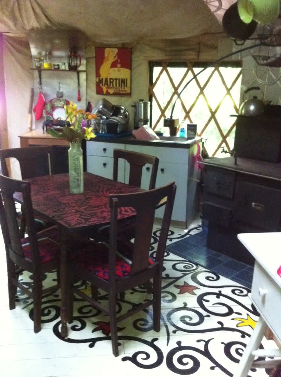 Kitchen table.