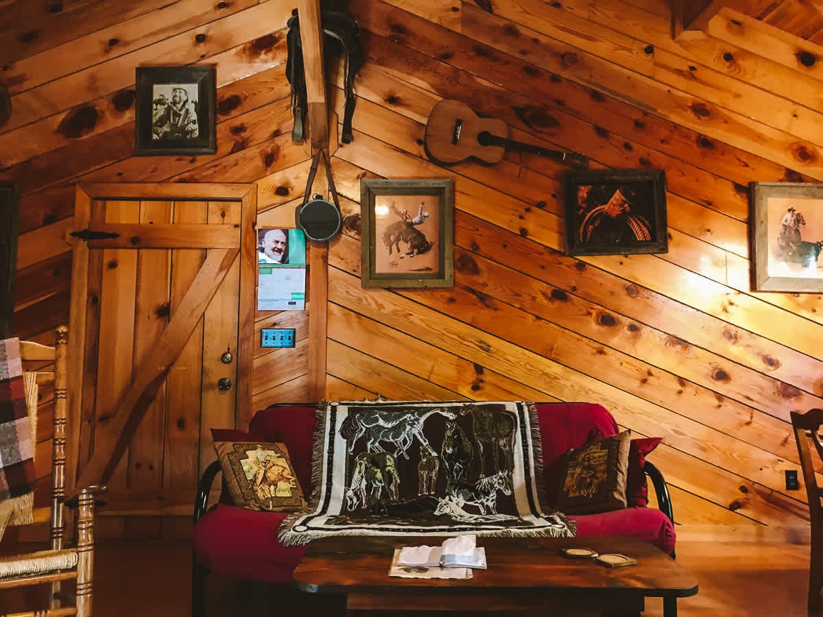 The view when you walk in! You'll be impressed with how well decorated the cabin is.