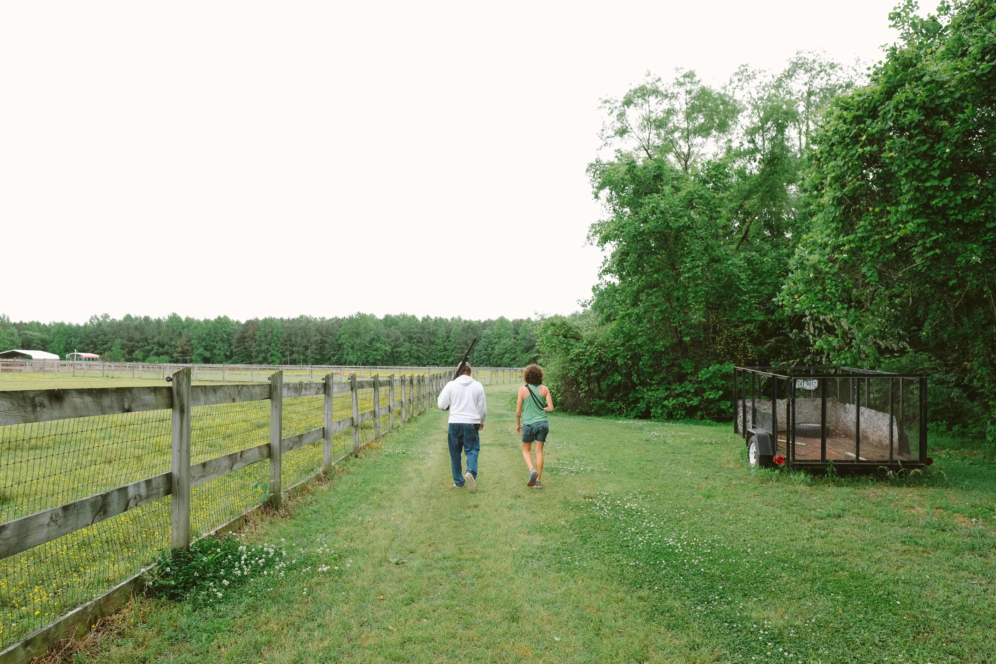 Walking around on the property with our host, Tony.