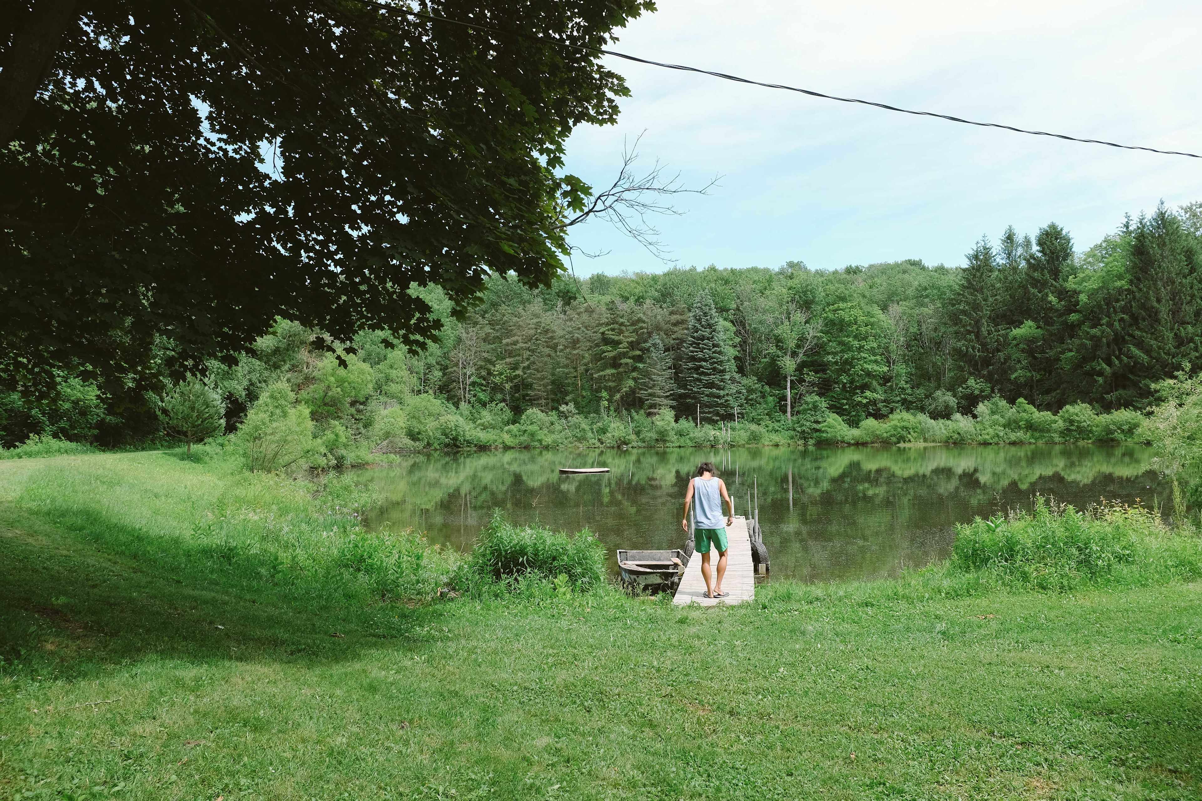 The lake has a mowed path so you can camp anywhere along side it.