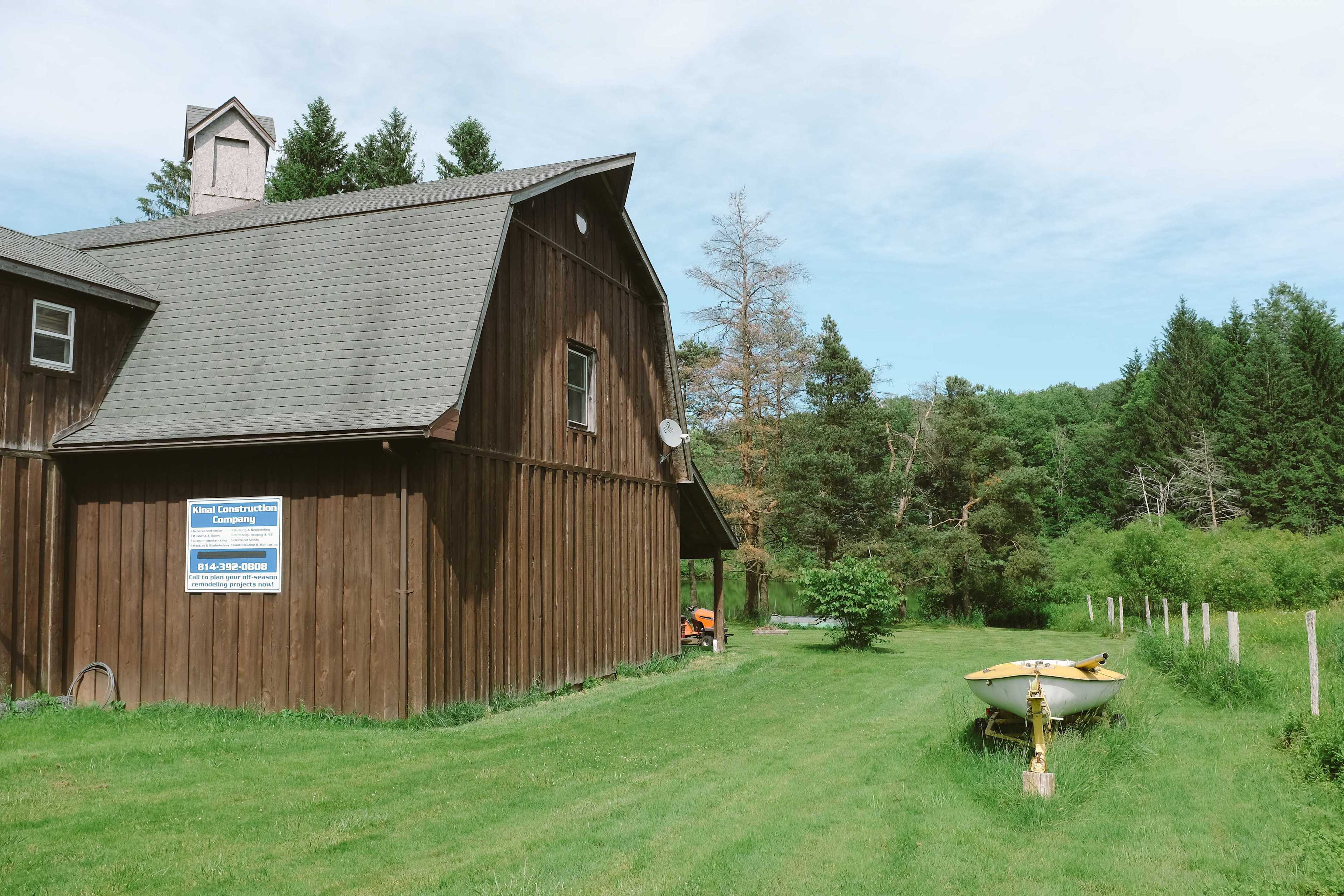 You can also pull alongside the barn here to camp or access the lake.