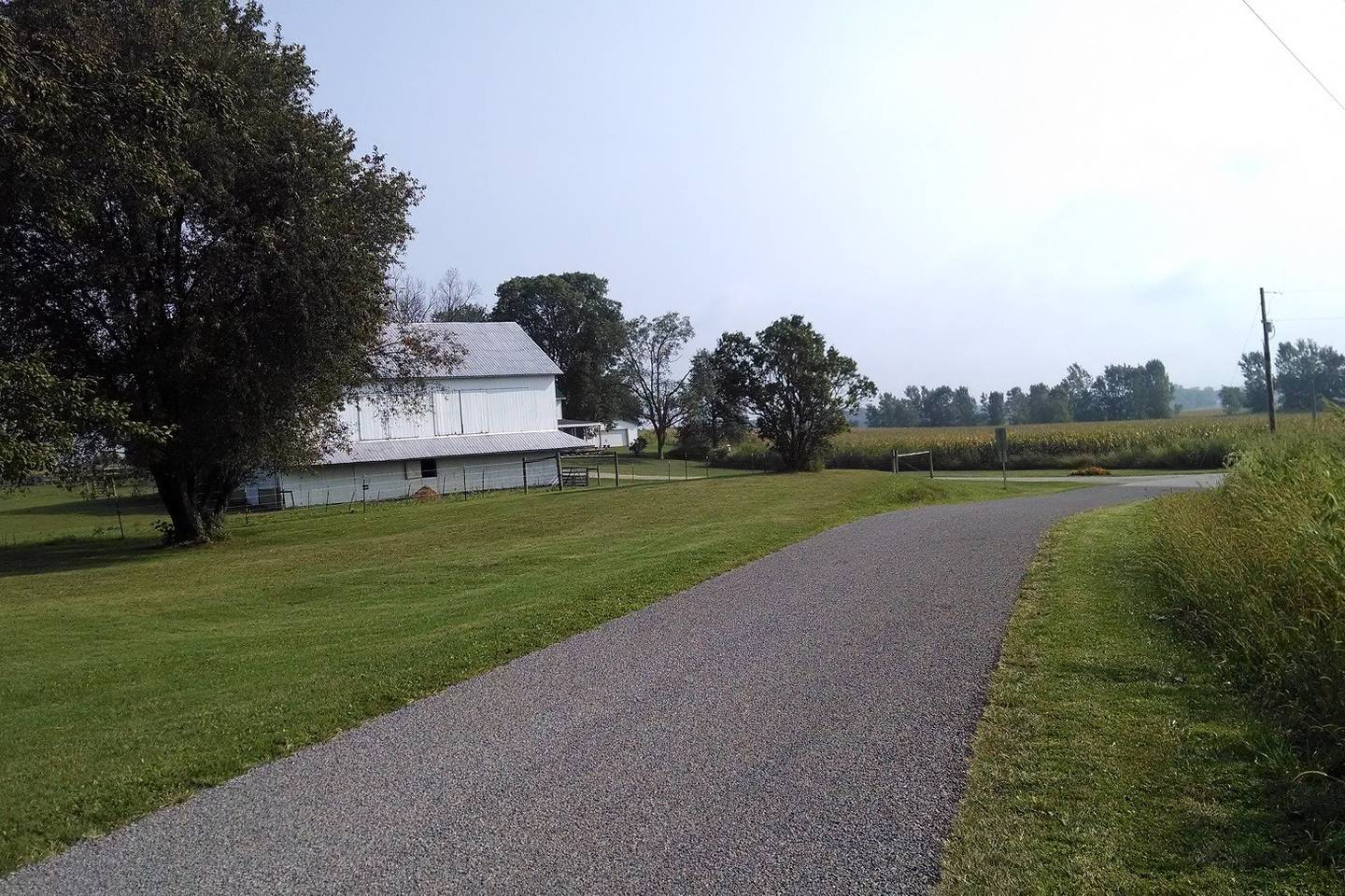 One of the barns on the property, used for hay & equipment storage.