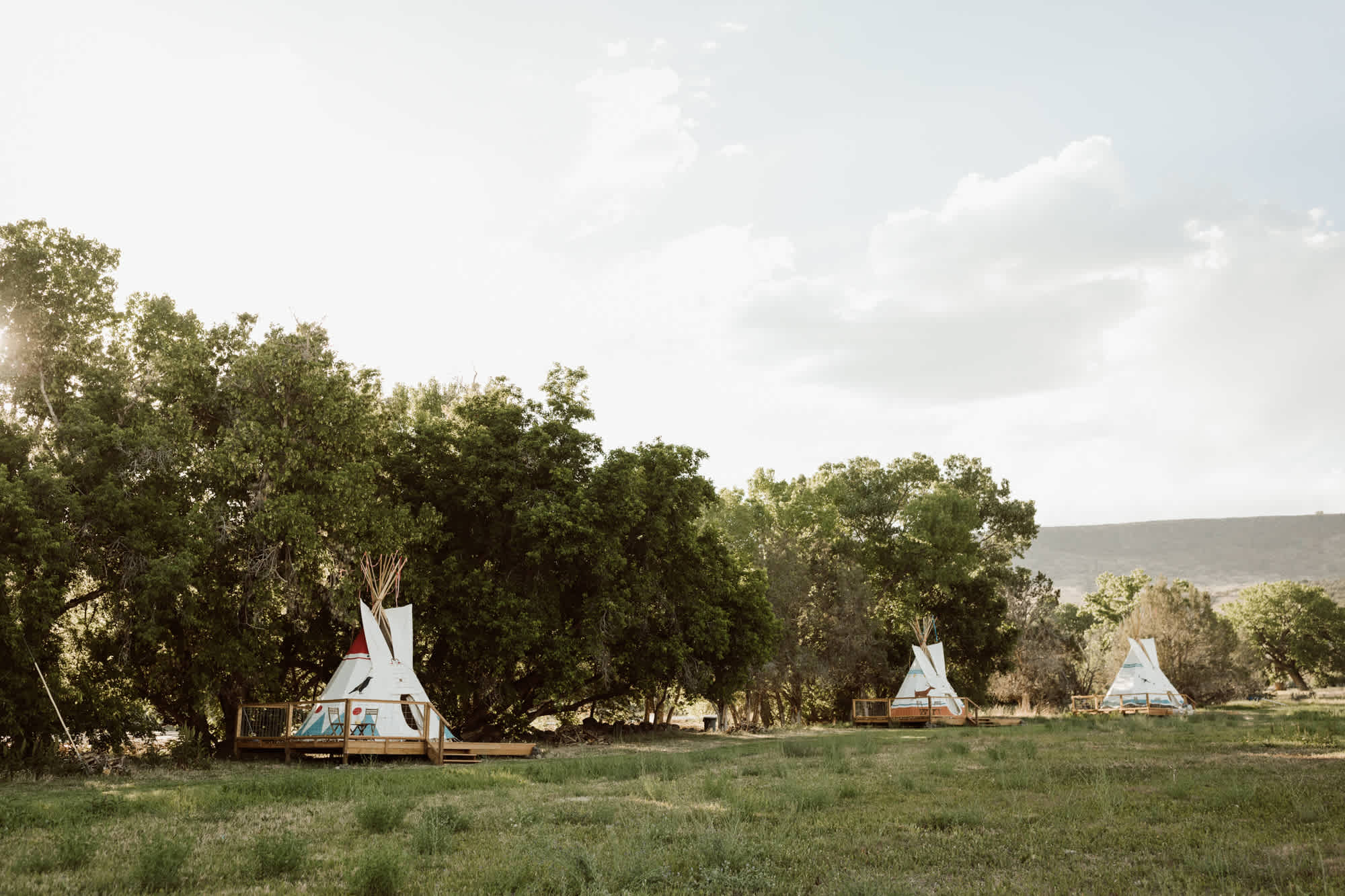 Lots of space between tipis for privacy.