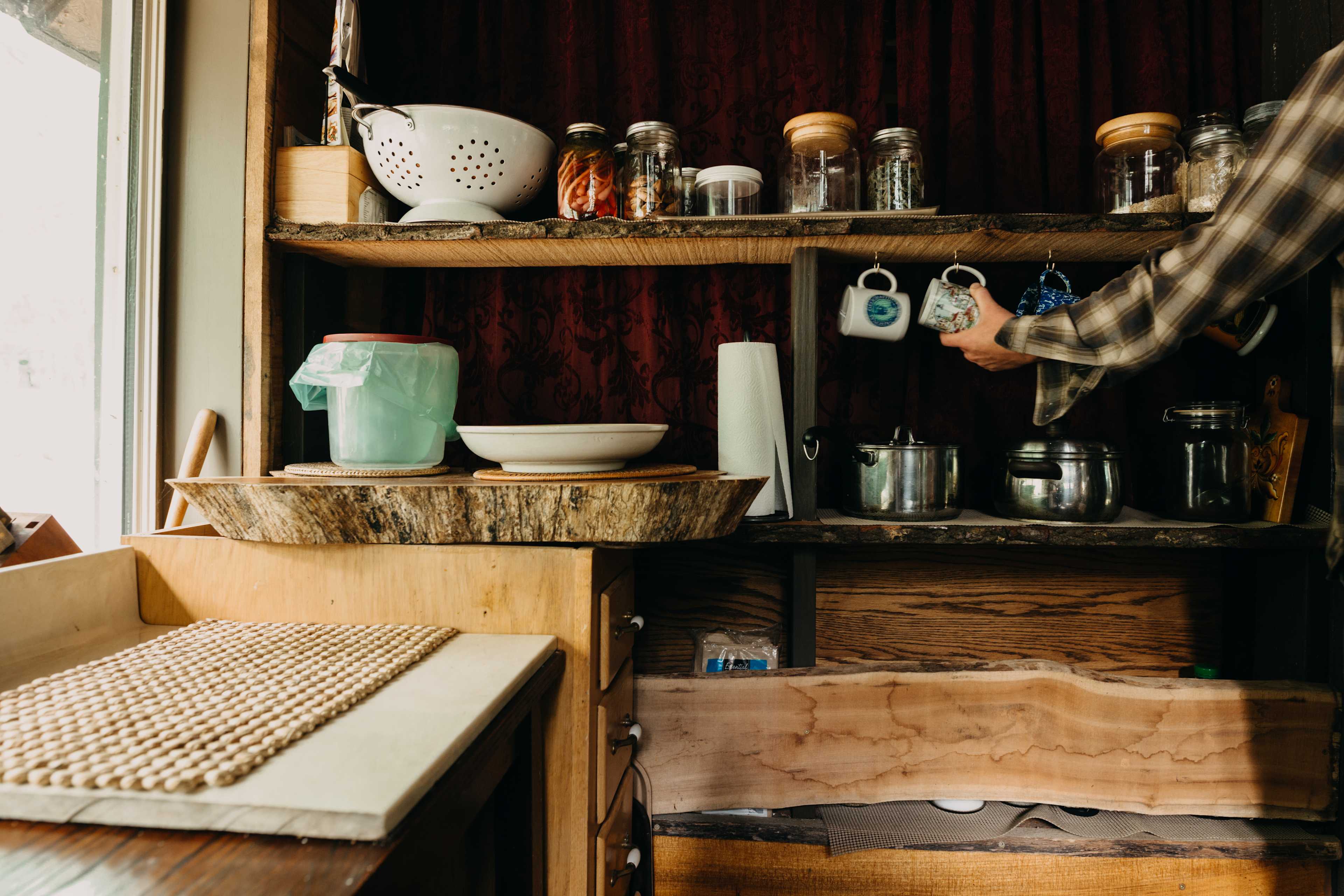 All of the tools available in the kitchen cabin.