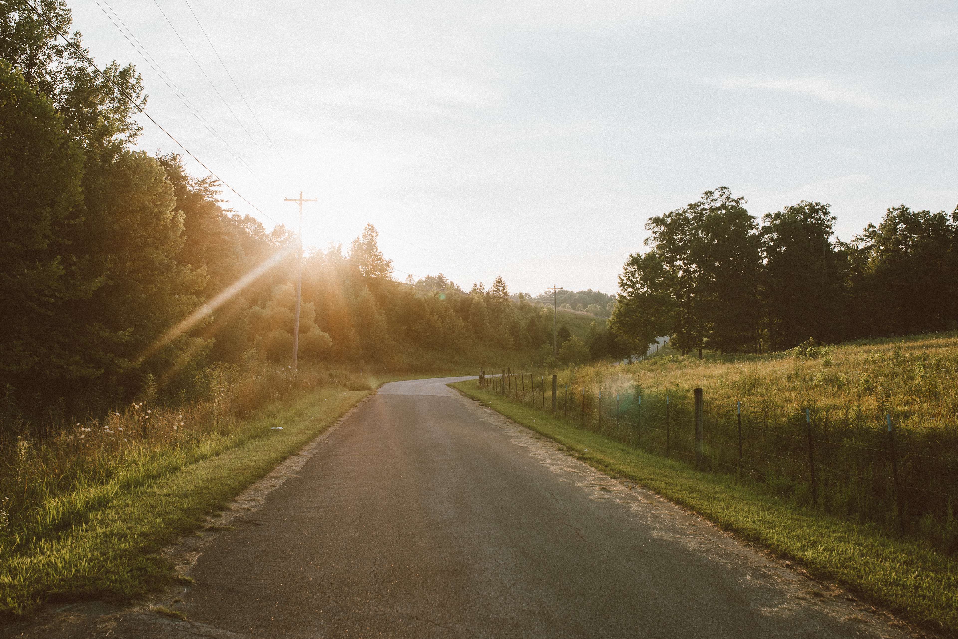 Gorgeous sunsets on the country road right by the tent sites.