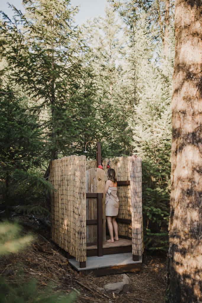 Our host handmade this beautiful outdoor shower.