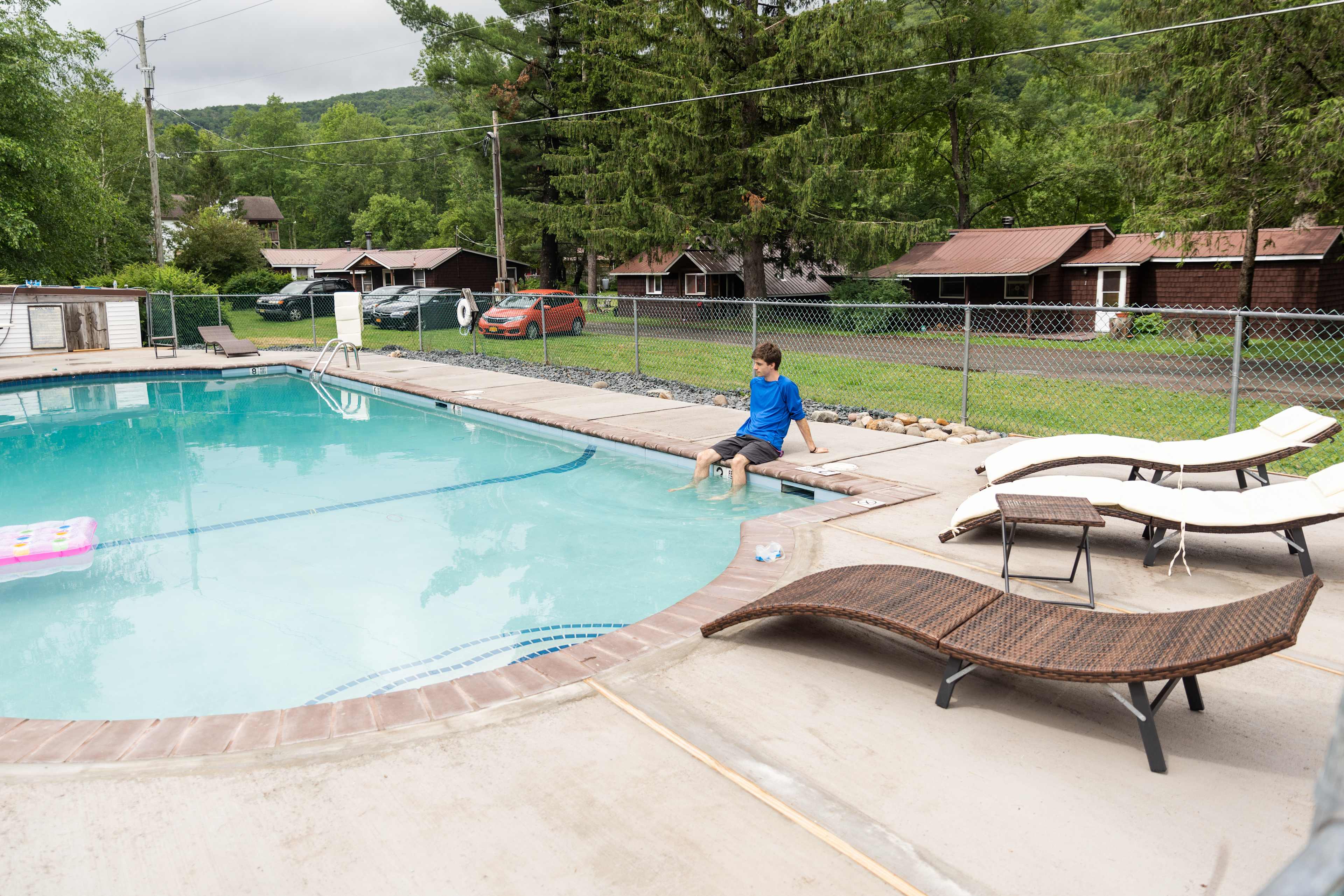 There's a brand new concrete pool!