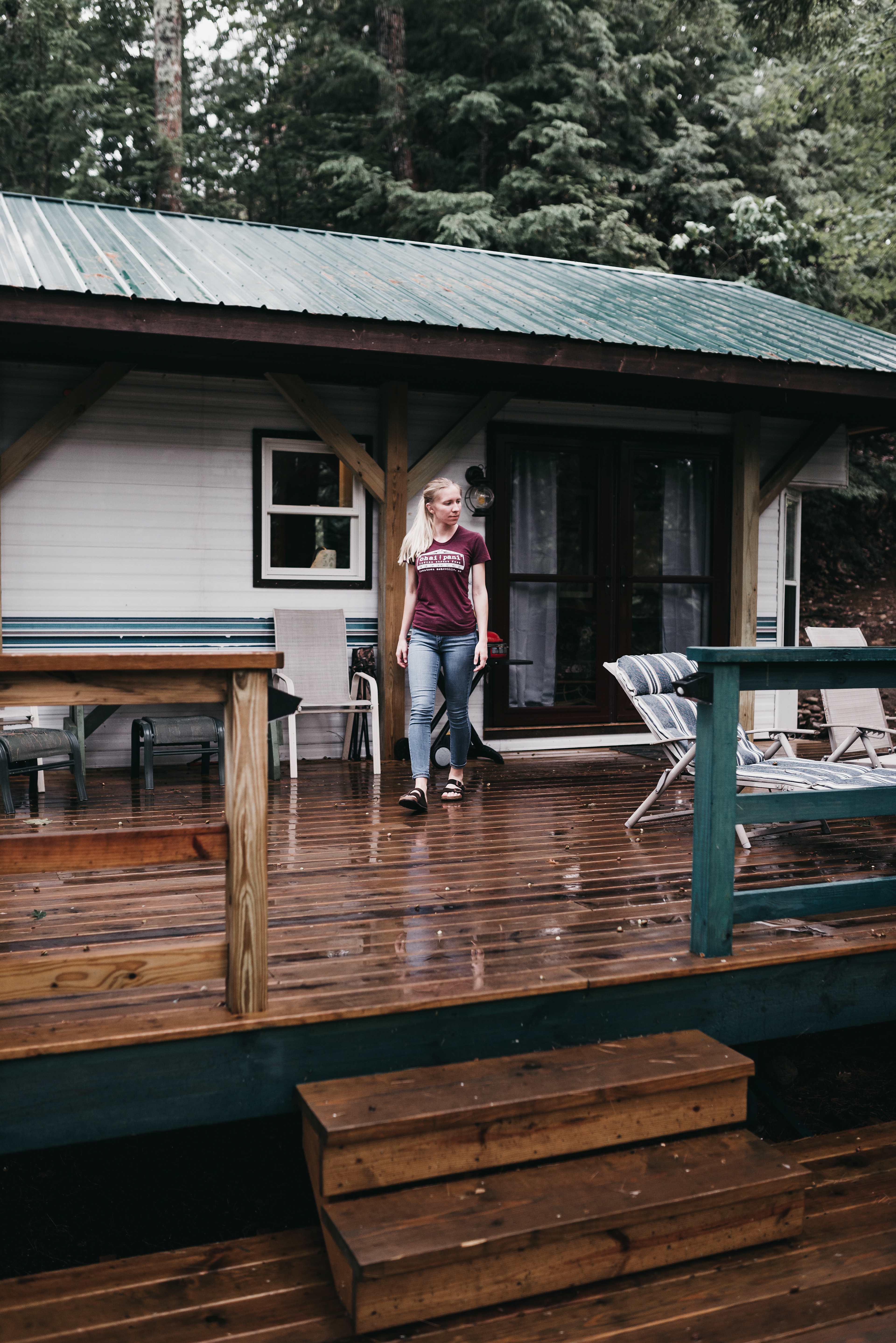 Big porch with plenty of space for you and your friends to grill out and have a grand ole time and stuff.