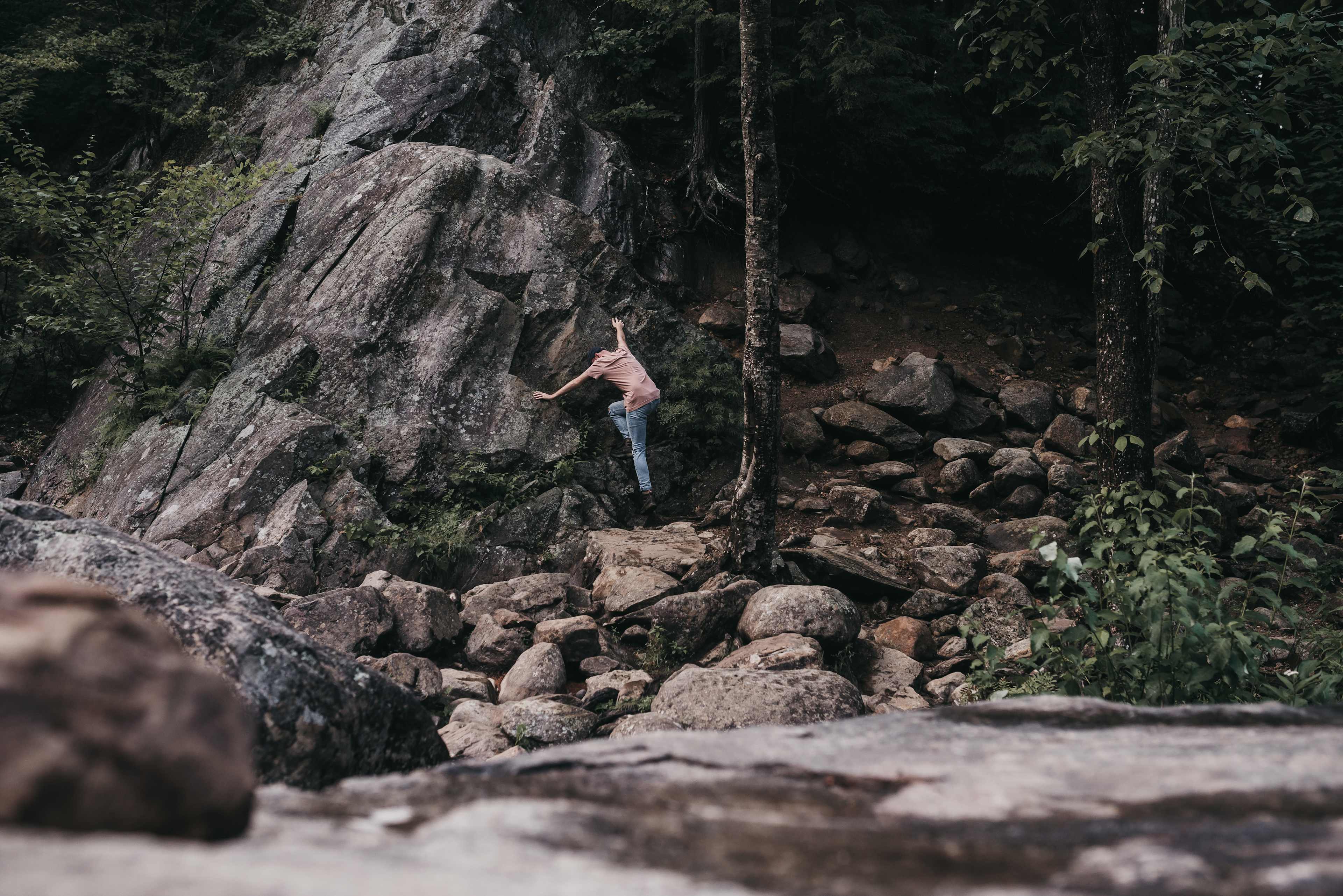 Some fun rocks to scramble up near the falls.