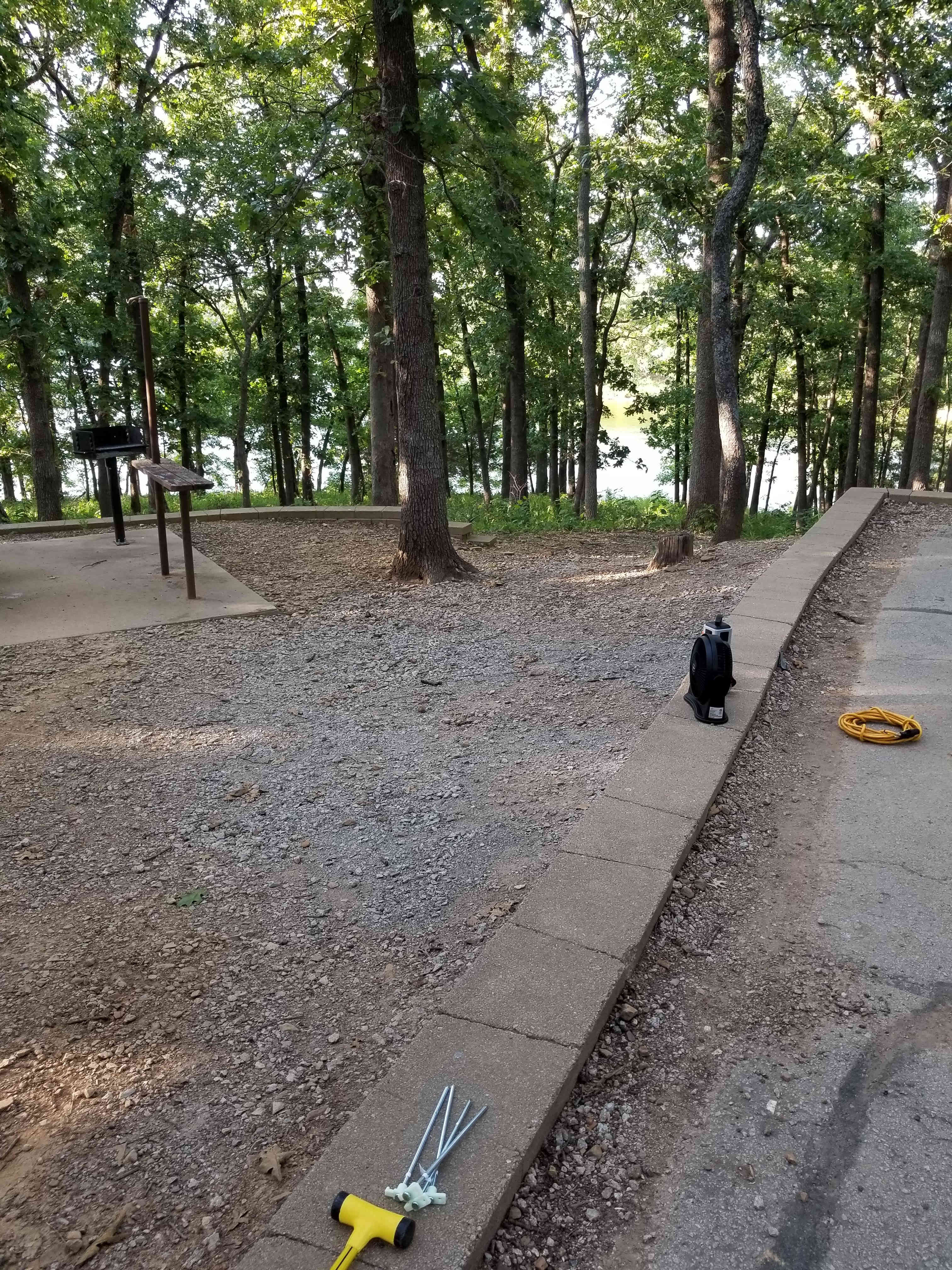 View of campsite with electric and water hookups