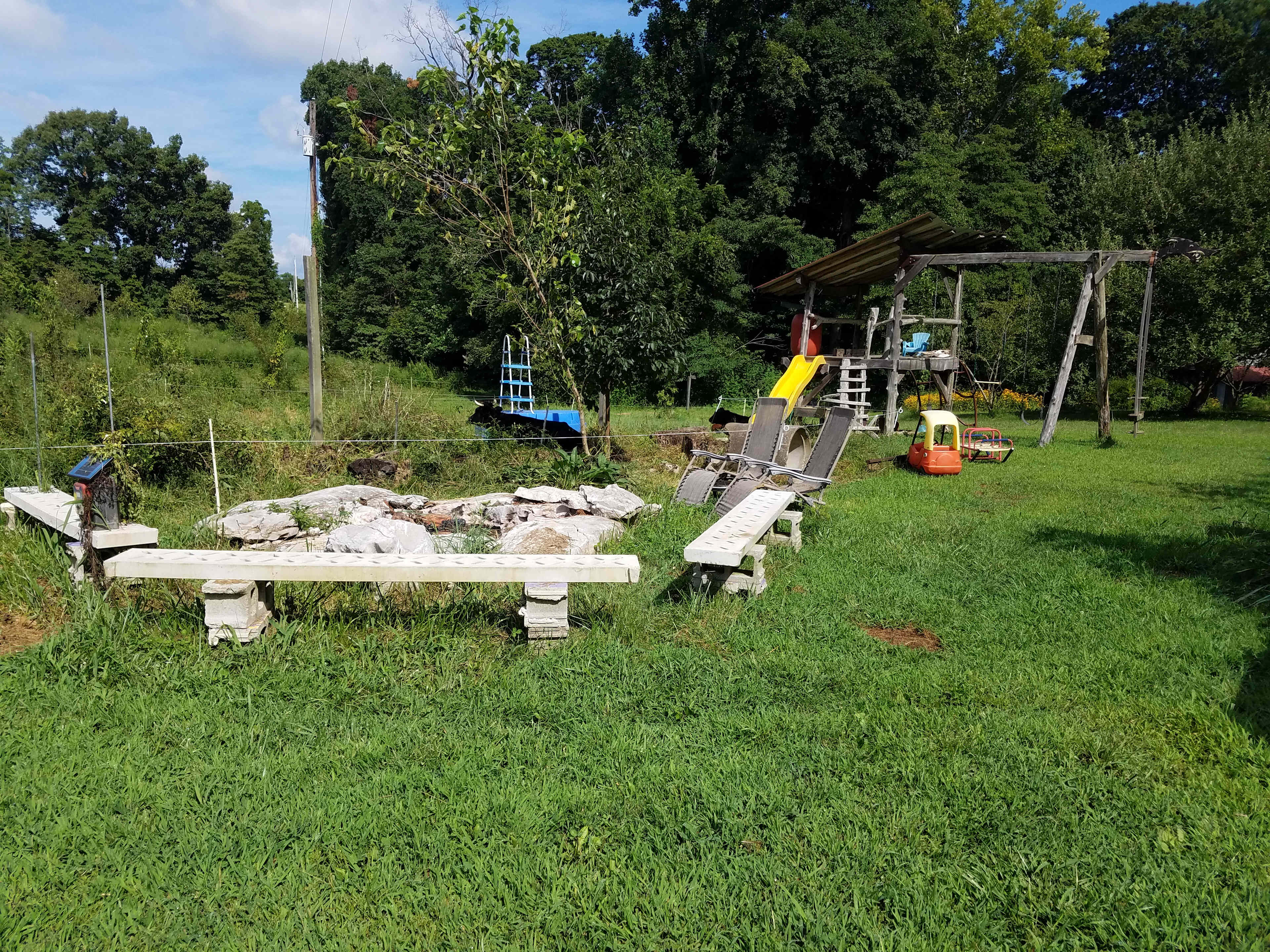 Fire circle and playground