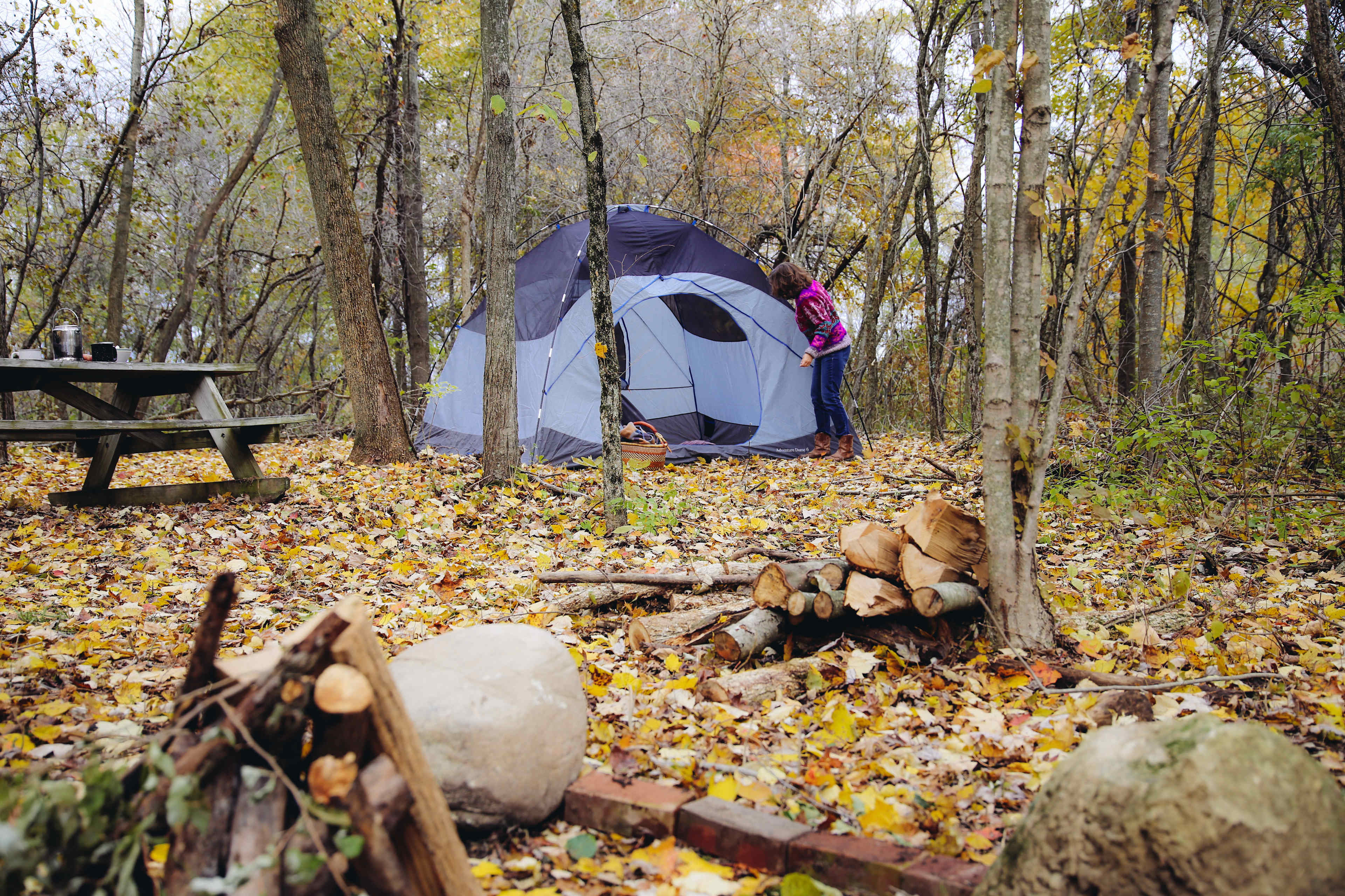 Our cozy site was nestled right beside the lake. 