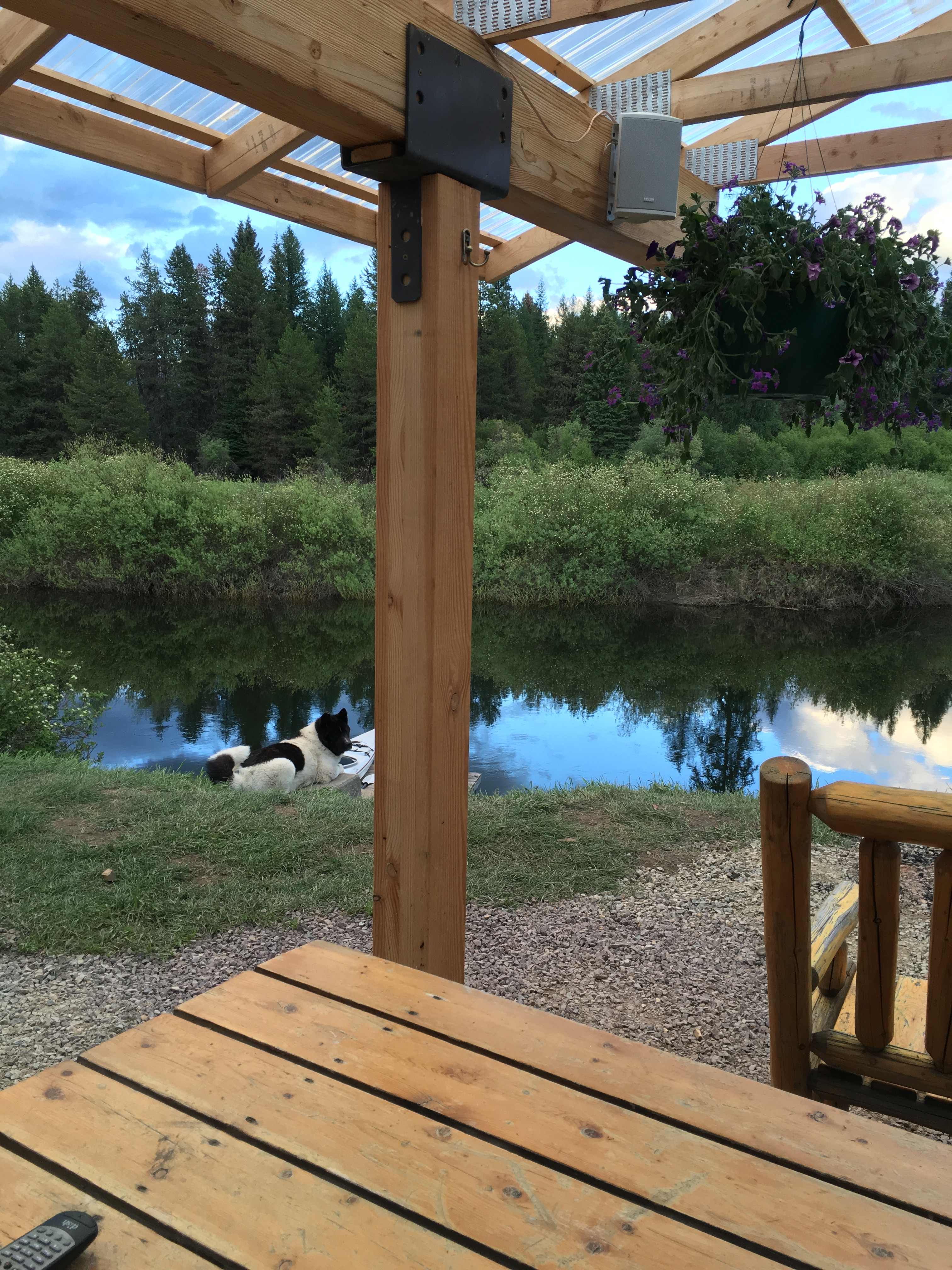 Views from the outdoor kitchen are amazing! No developments across the river, majestic Mount Henry to the east, and an abundance of songbirds and hummingbirds to watch!