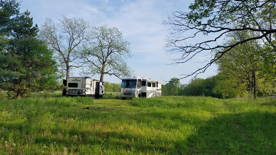 Our sites set up for a long weekend's stay