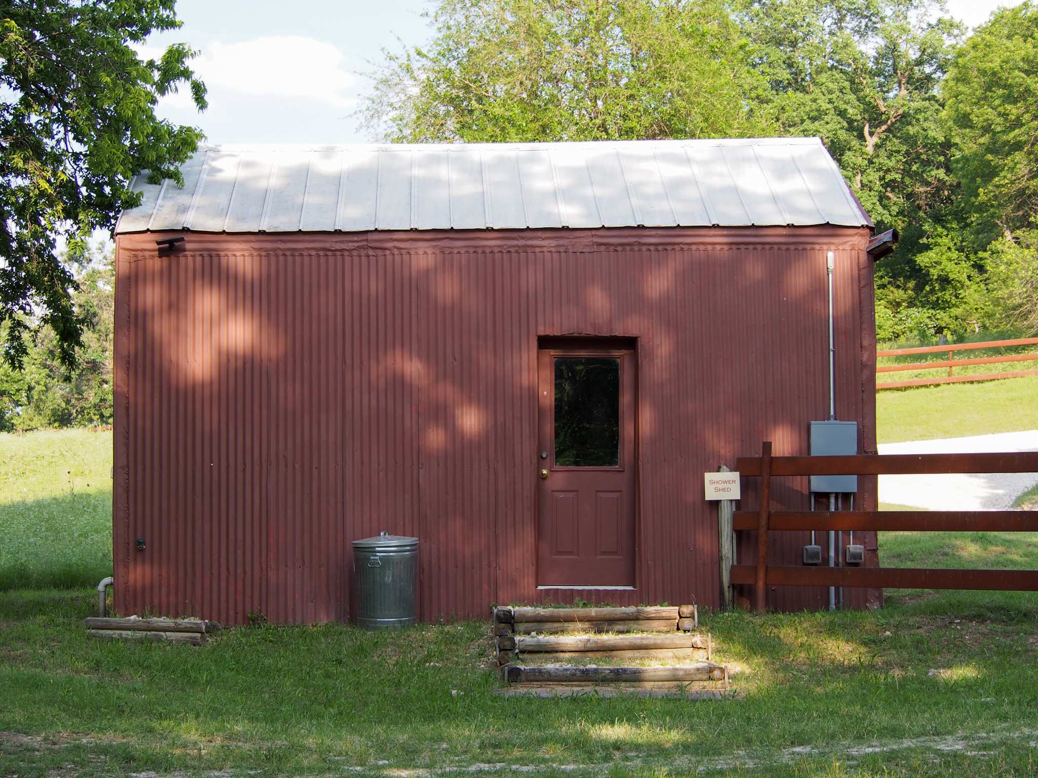 The shower shed.