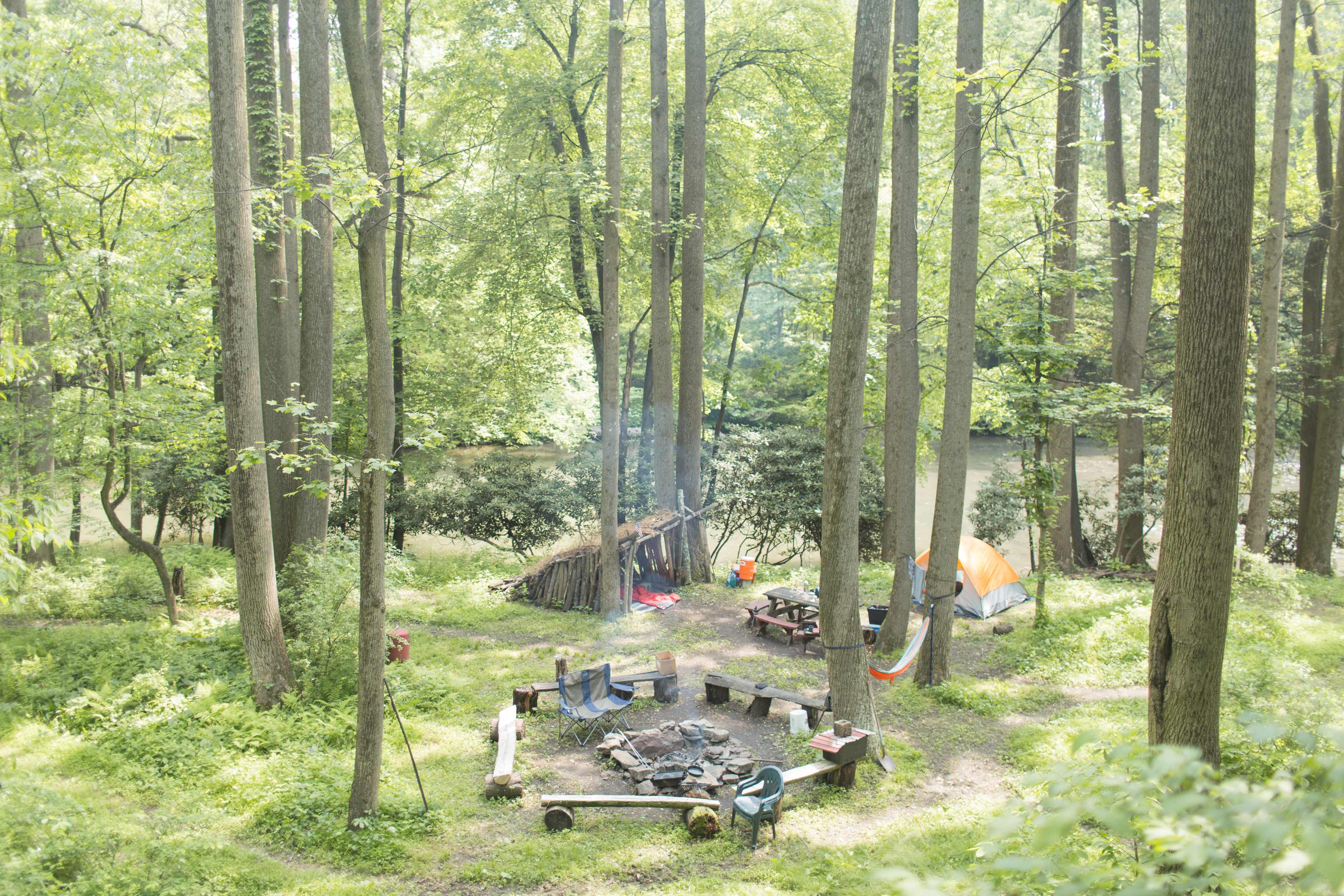 The view of site 1 from the top of the path.