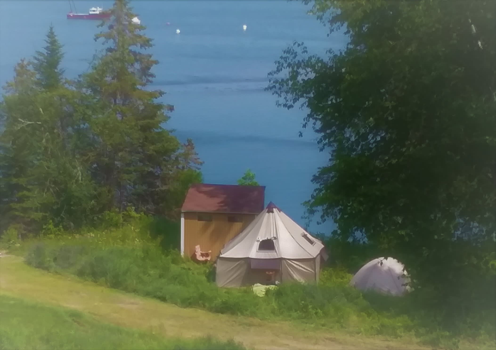 Site 3. A view to Elmer's Cove. (Click on underlined: "The Image" to see the photo.