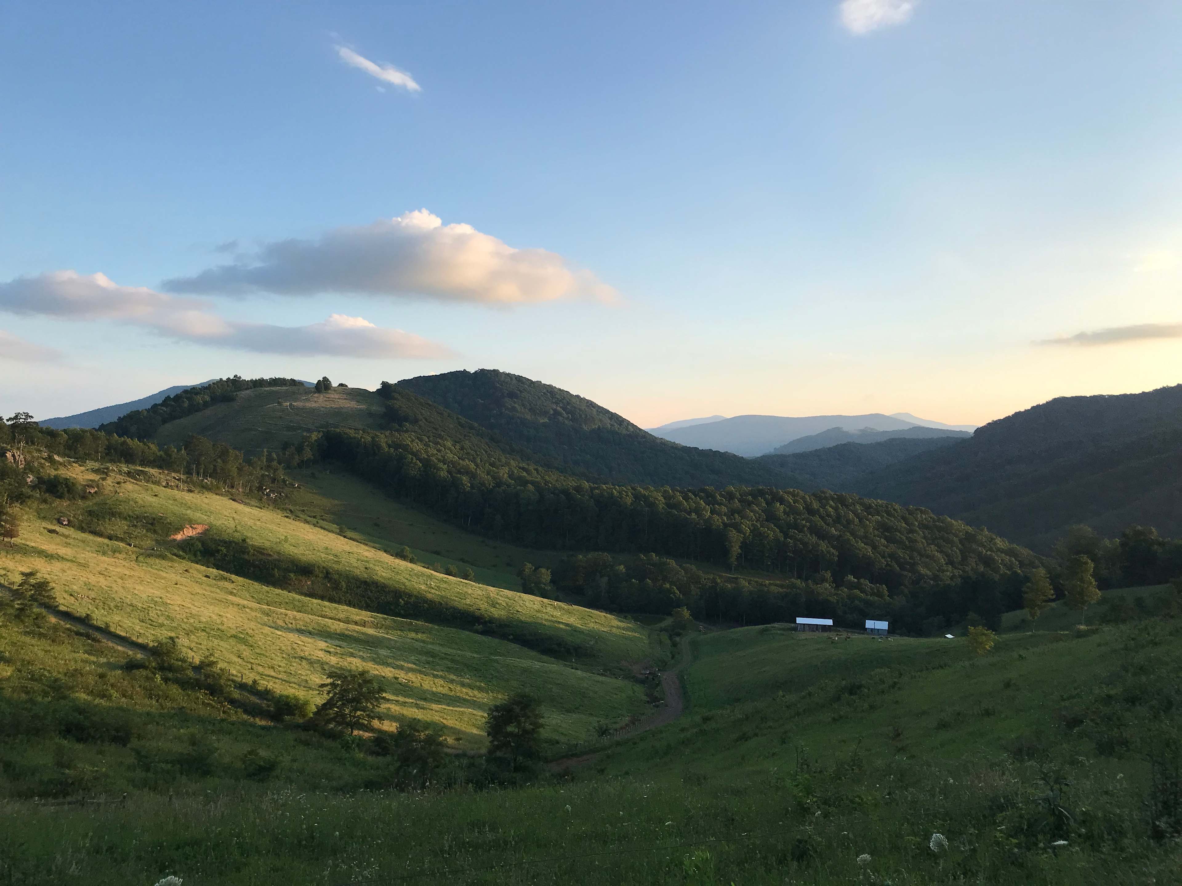 Looking west on route to camping spots