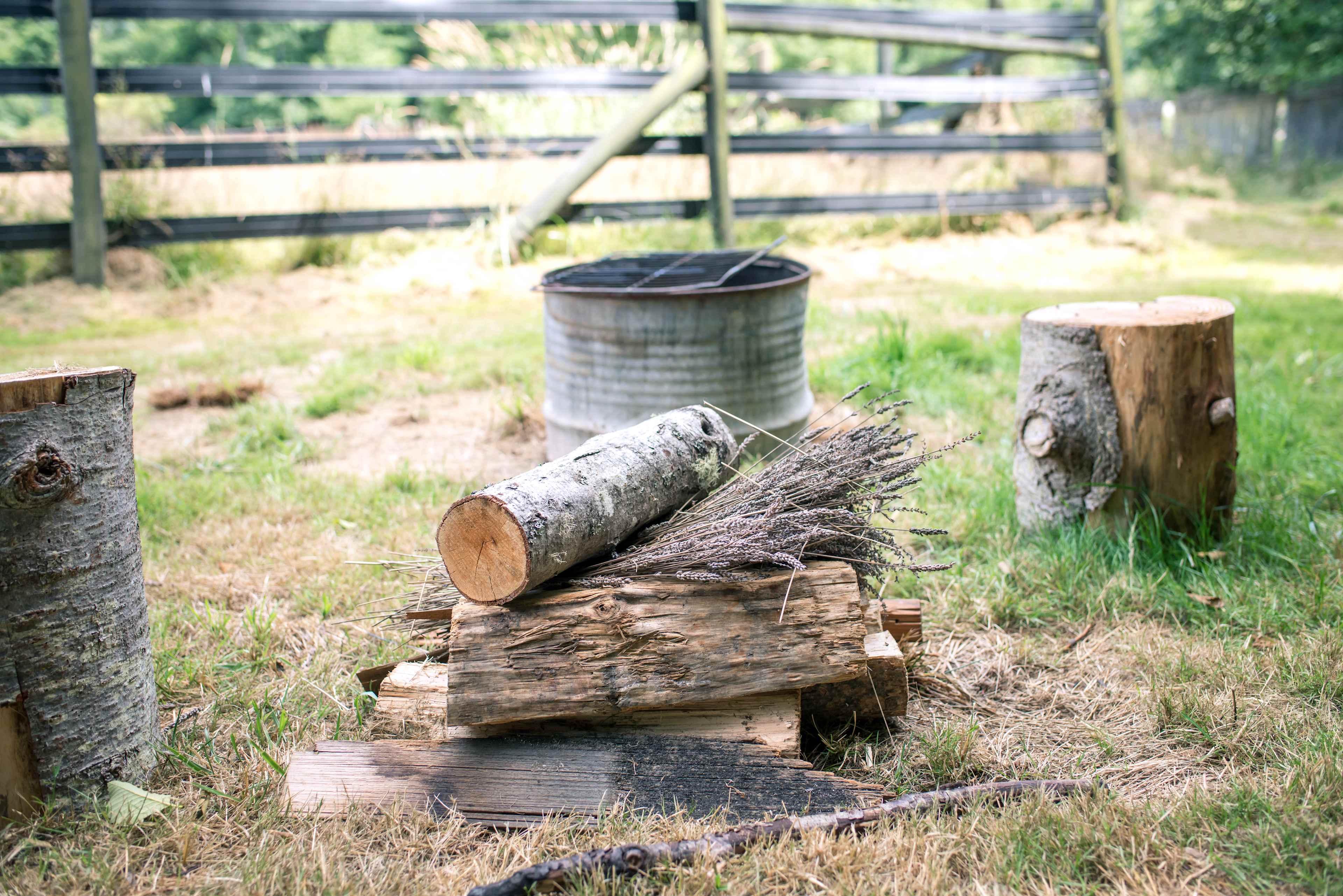The campsites are all stocked with firewood and last year's lavender to use as kindling