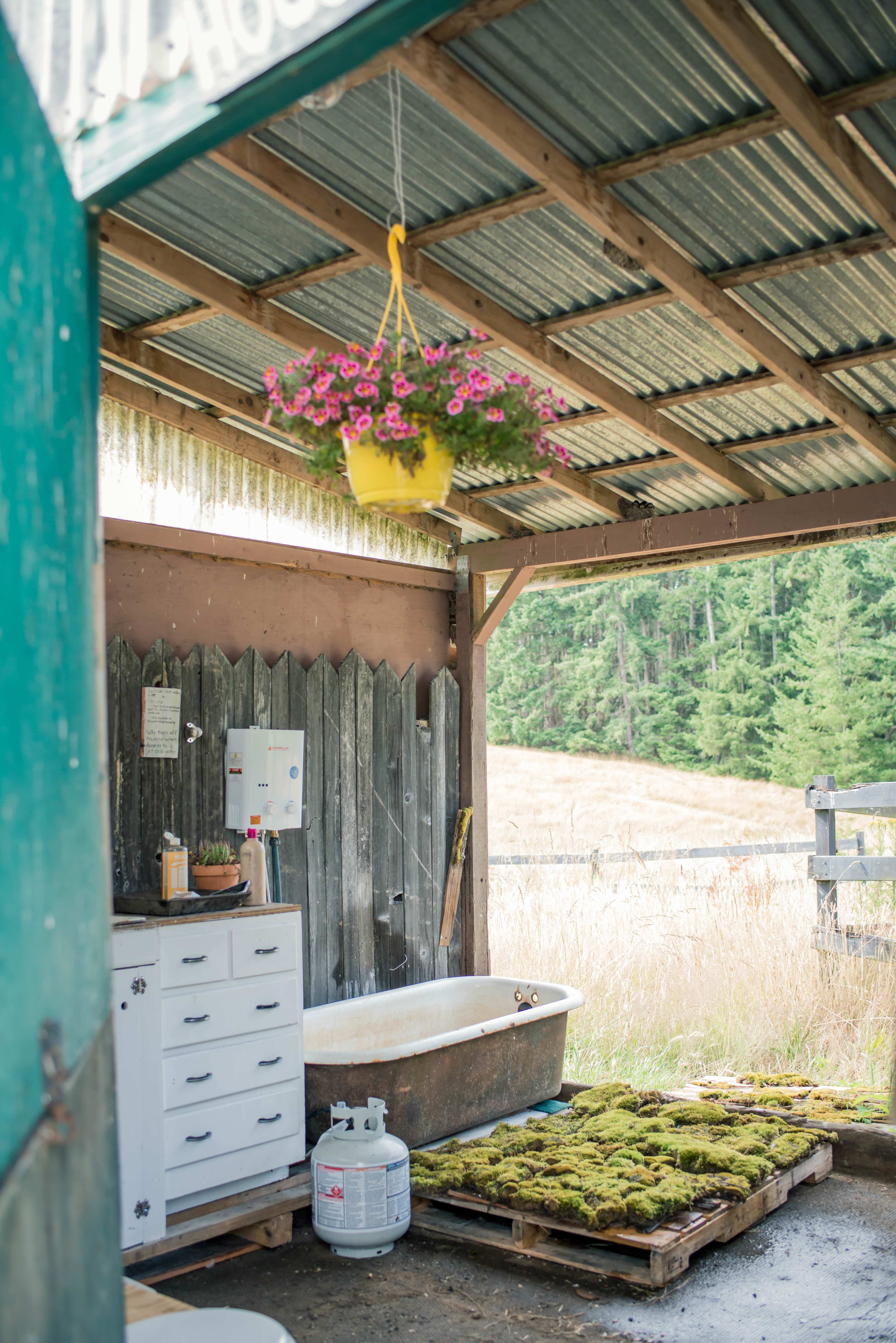 The most incredible camping bath house we've ever seen