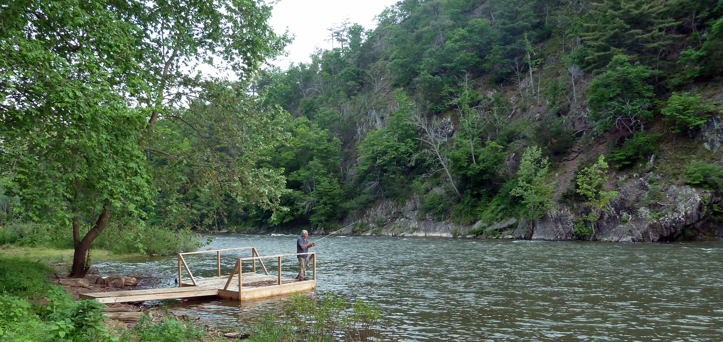 Upstream view from South site. Dock currently unavailable.