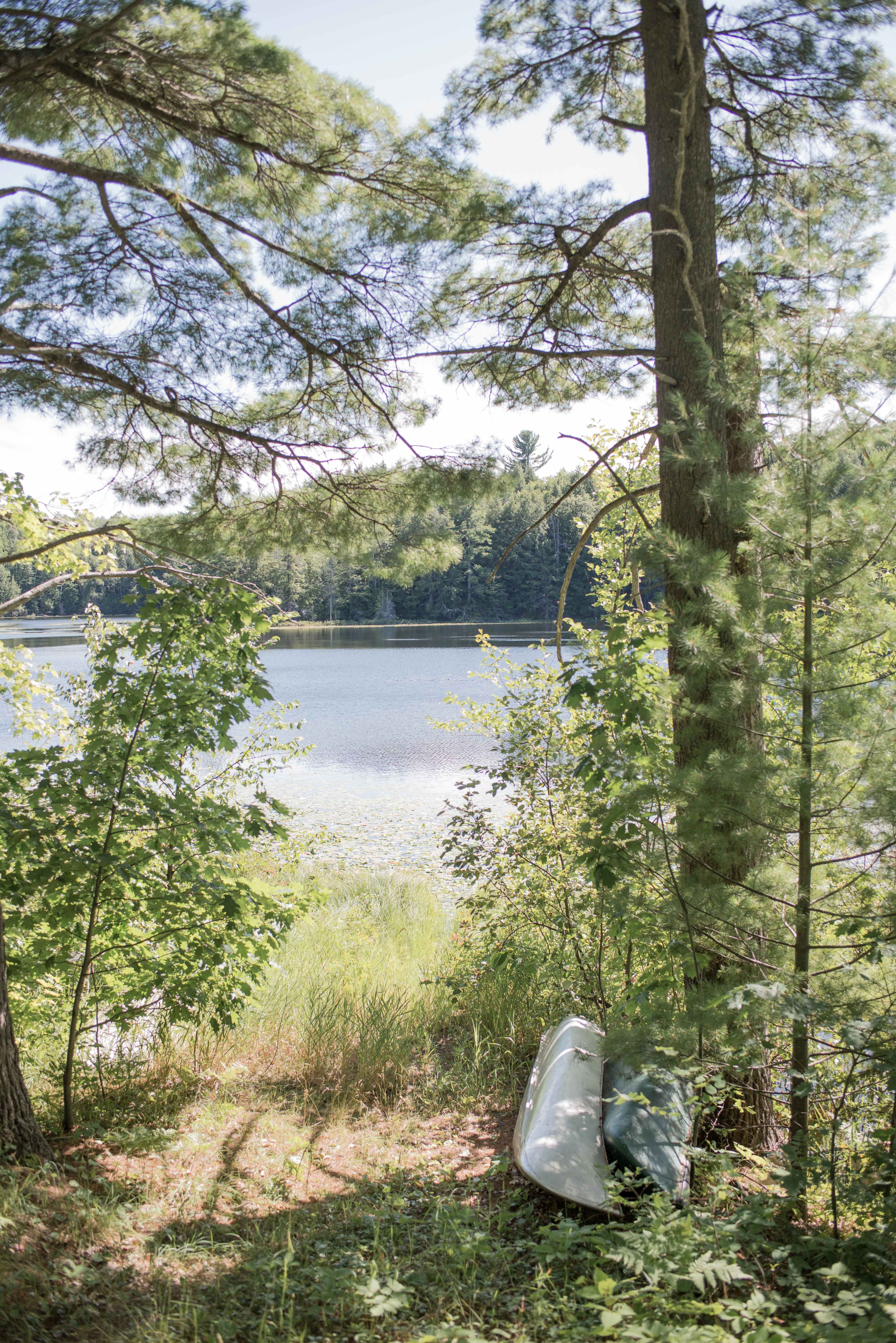 The lake has a perfect area to launch canoes and kayaks