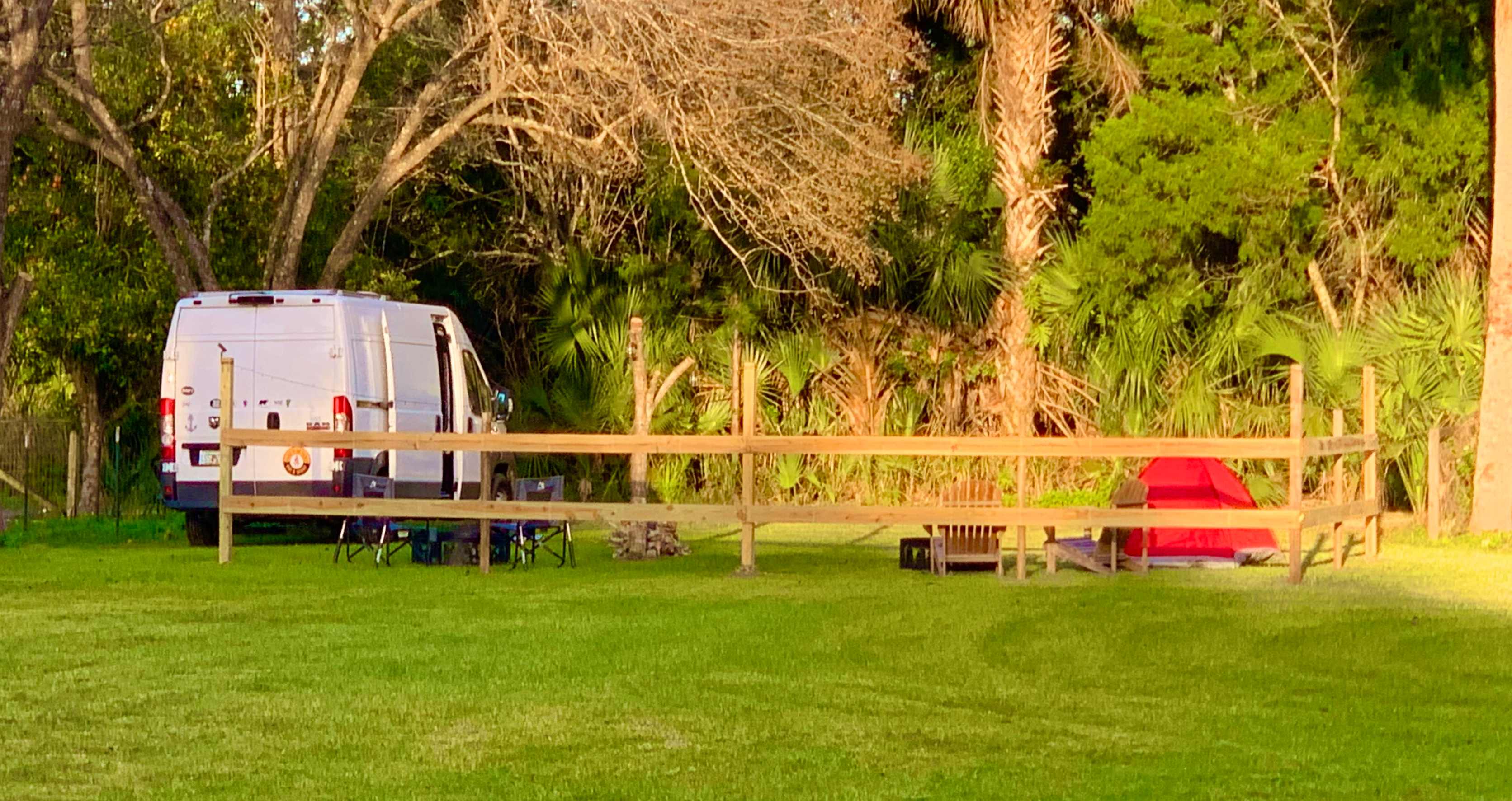 Rear View of campsites. 