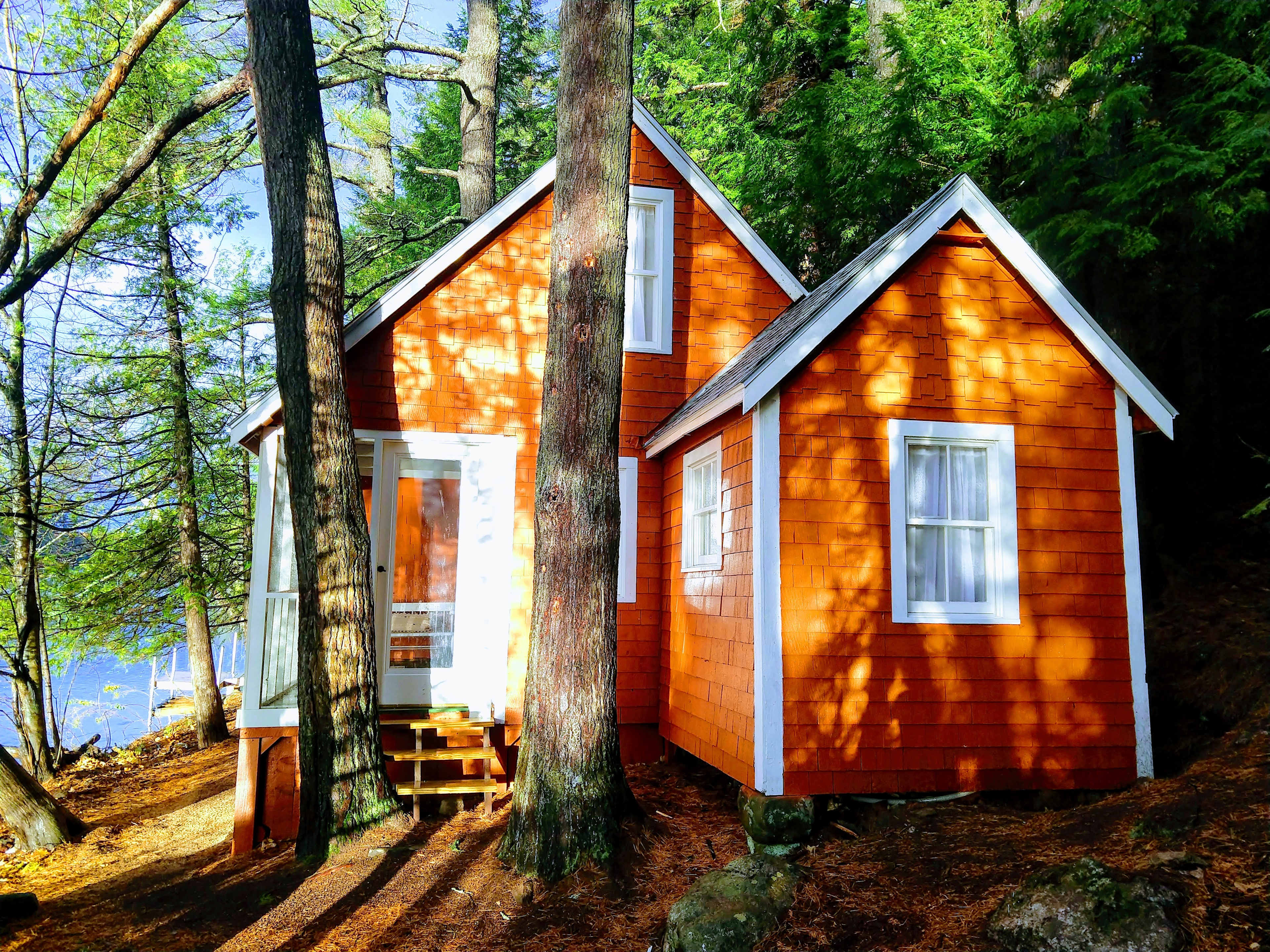 Sunlit Cabin 1 by stream